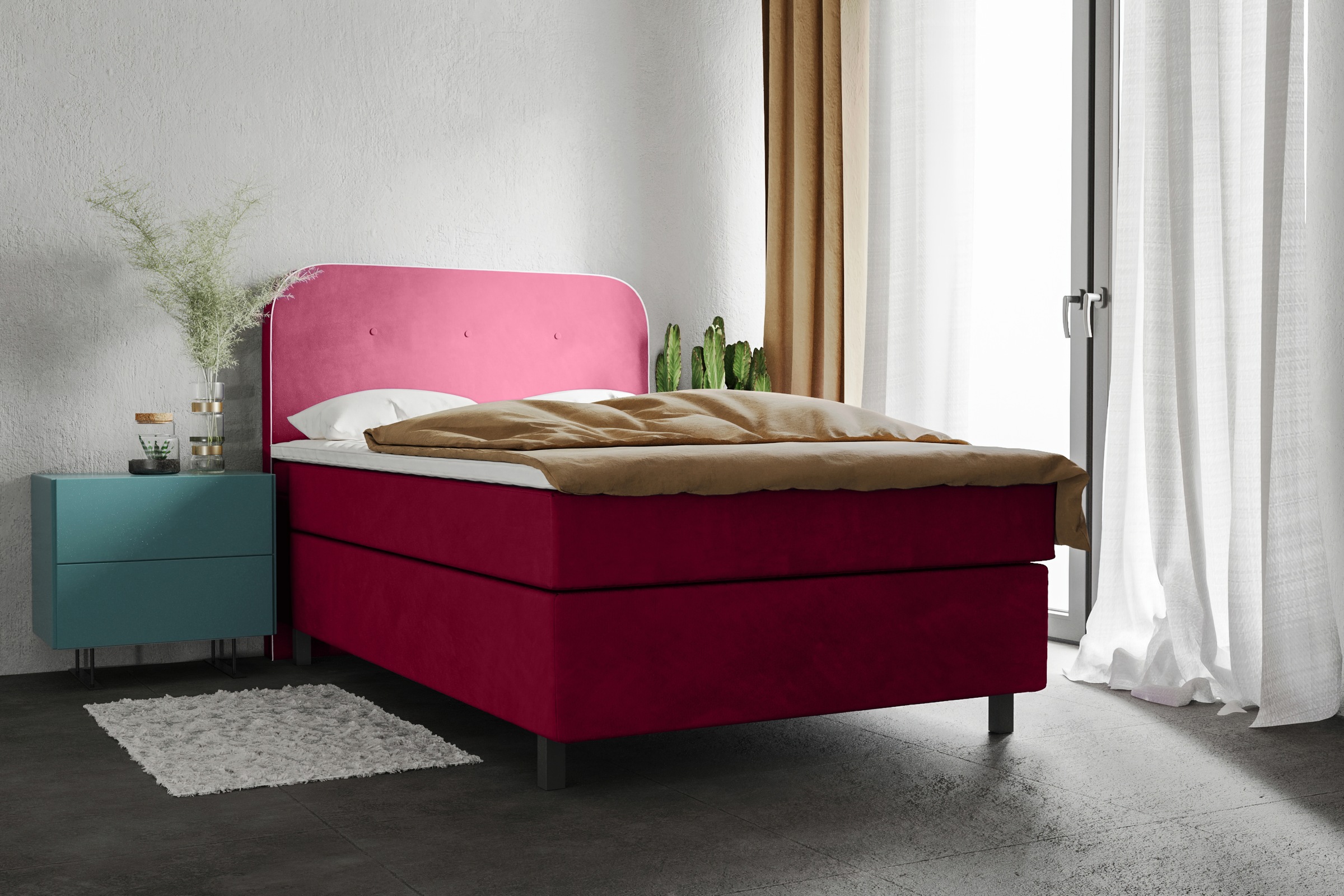 Image of Home affaire Boxspringbett "Marausa" mit Taschen-Federkernmatratze, mit dekorativer Kedernaht