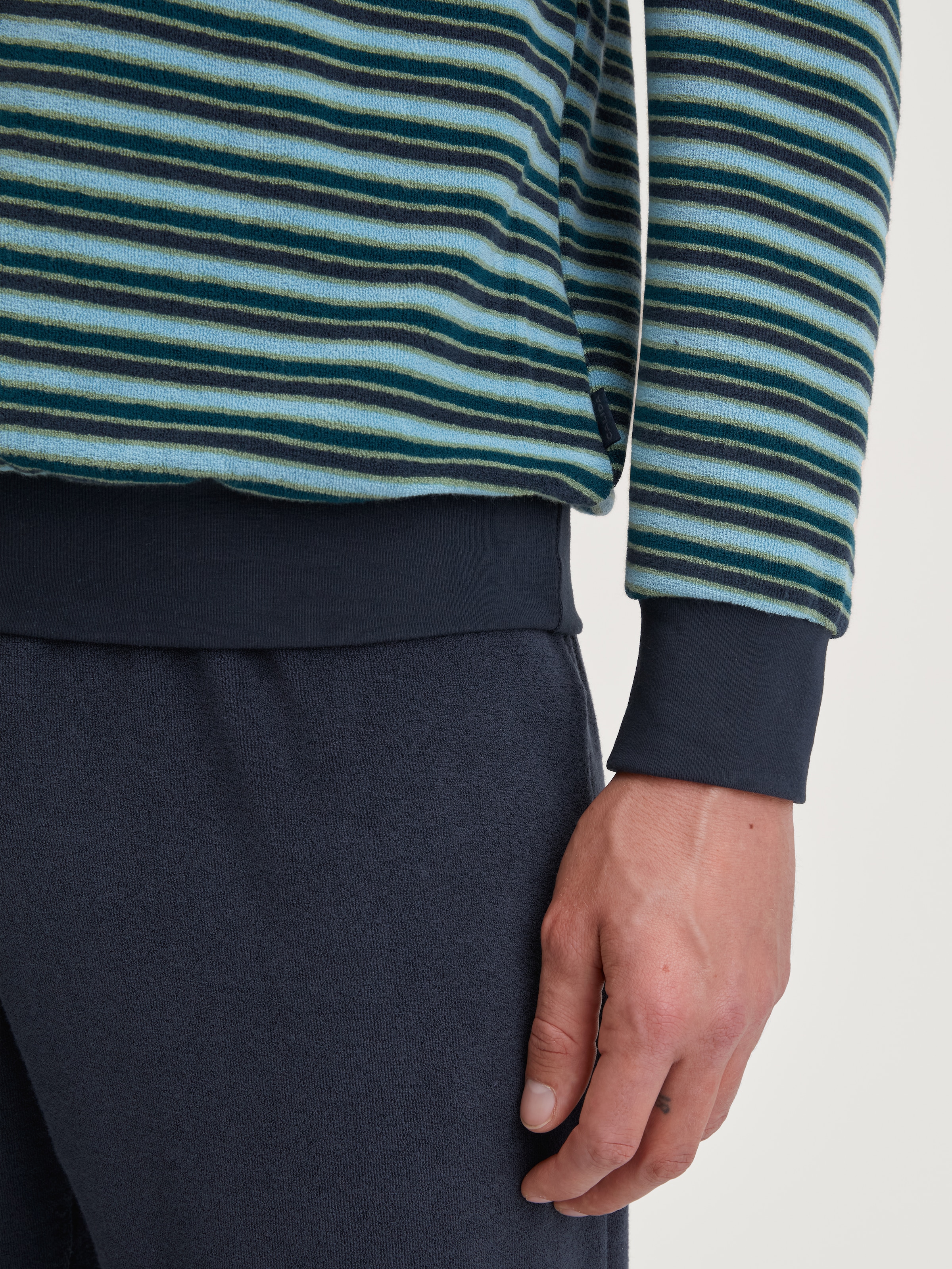 CALIDA Pyjama »Relax Terry« 2 cuis tlg., mit klassischem Rundhalsauschnitt