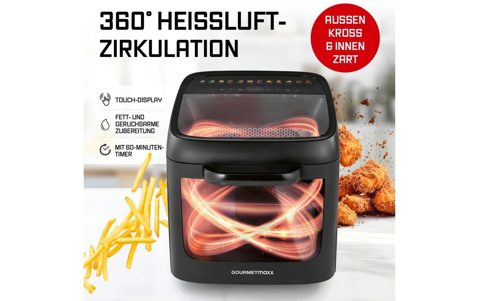 GOURMETmaxx Heissluftfritteuse »12,5 l« 1800 W