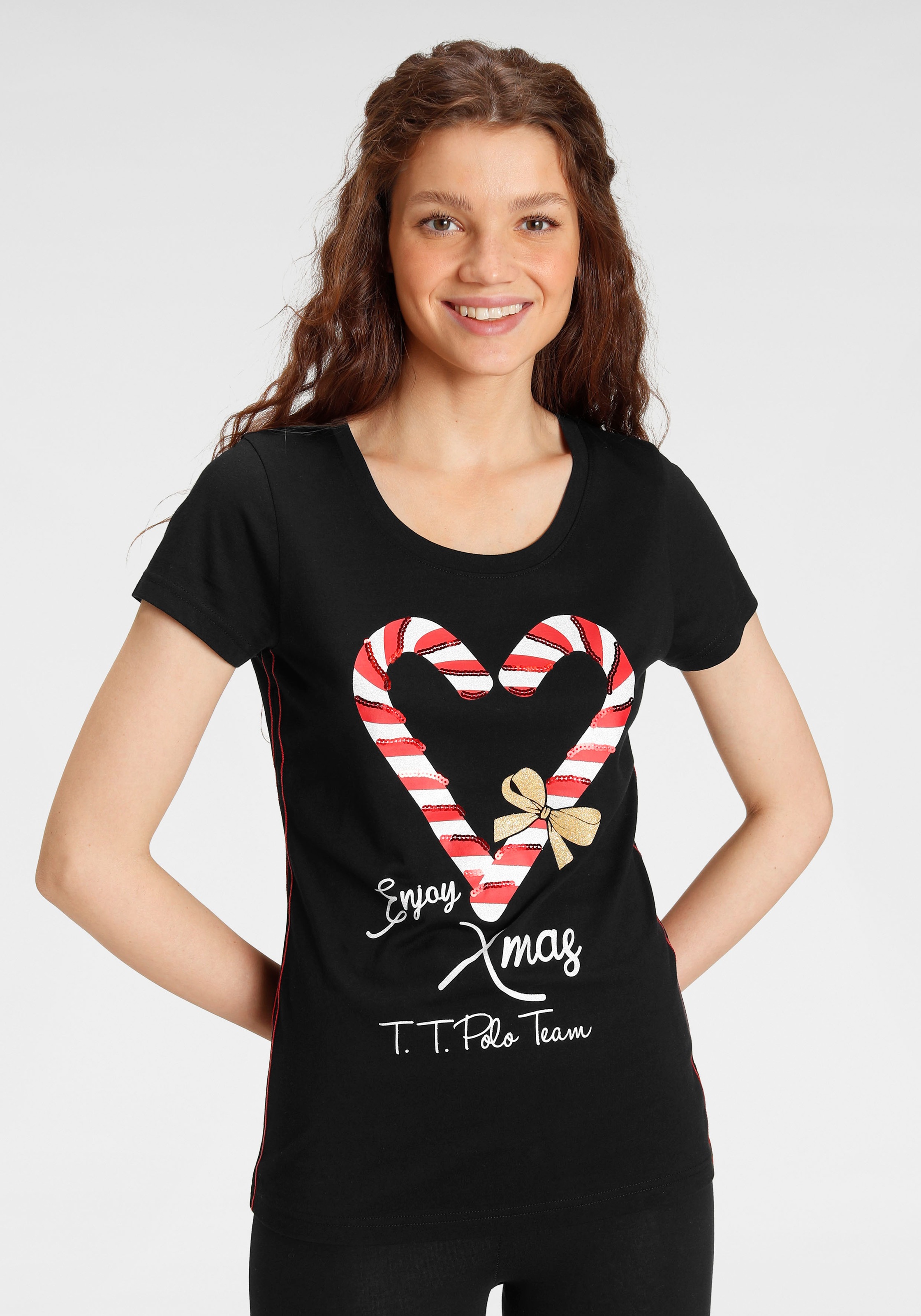 Image of TOM TAILOR Polo Team T-Shirt, mit zuckersüssem Xmas Frontdruck - NEUE KOLLEKTION bei Ackermann Versand Schweiz