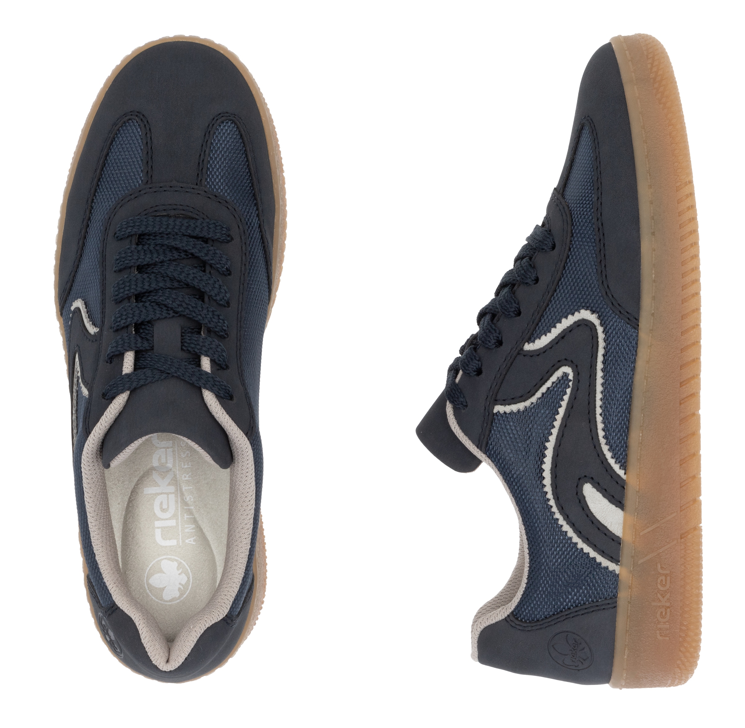 RIEKER Sport Plateausneaker, Freizeitschuh, Halbschuh, Schnürschuh in veganer Verarbeitung