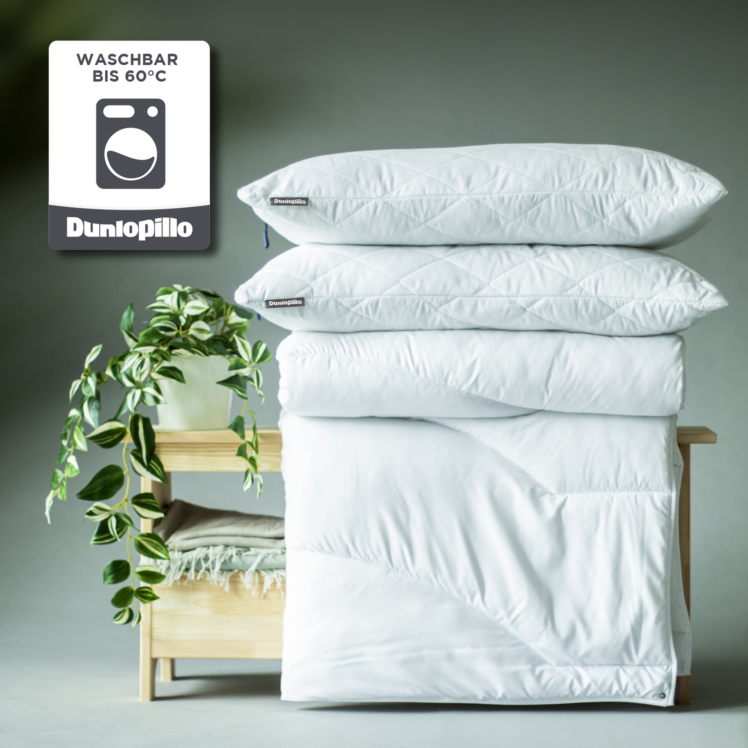 Dunlopillo Couette microfibre »Home Bettdecken Sommer und Winter« léger Füllung polyester Bezug Polyester 1 cuis tlg. Couette 135x200, 155x220 cm, régulatrice d’humidité