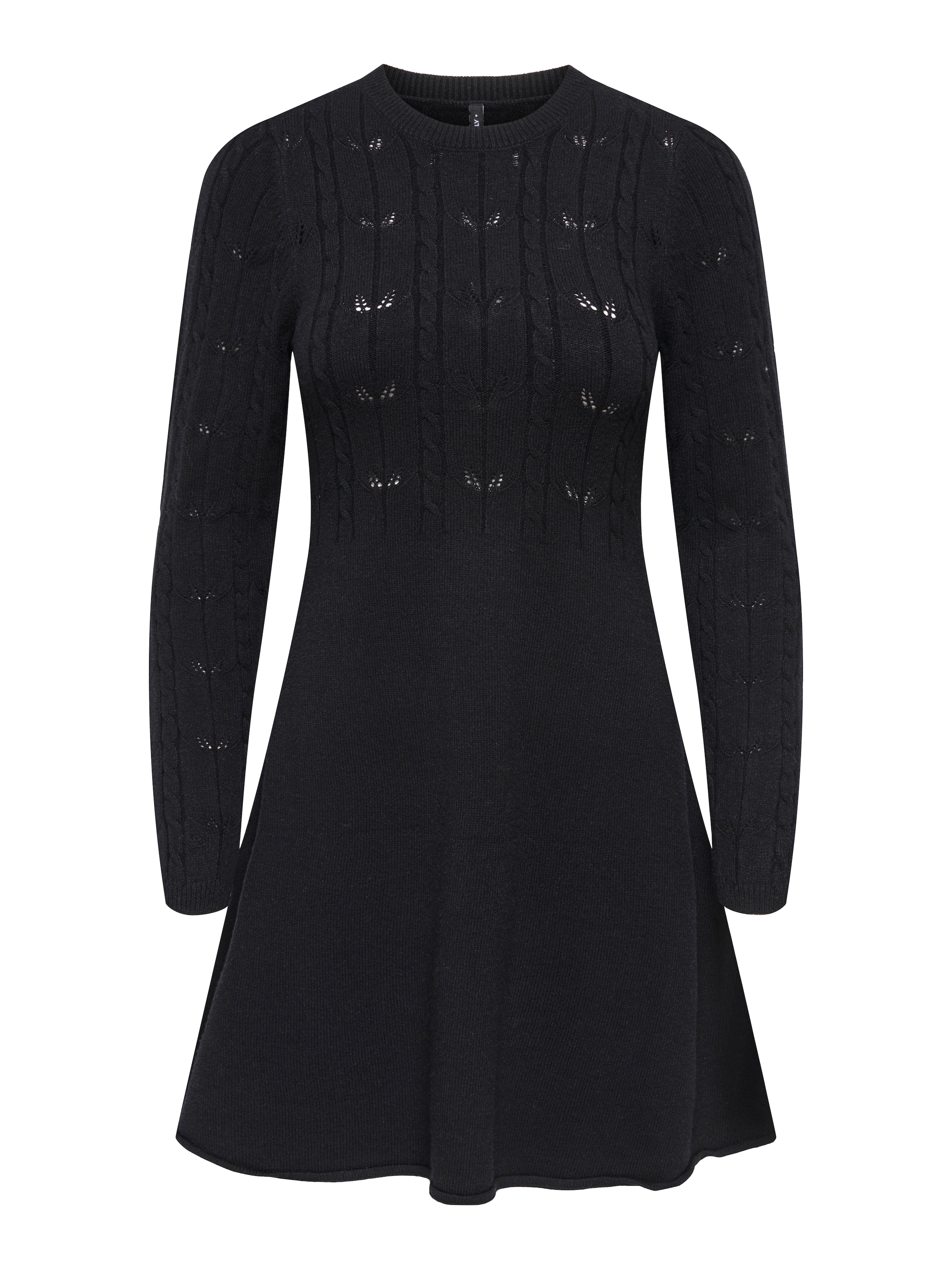 Image of ONLY Strickkleid "ONLKATIA LIFE LS O-NECK CABL DRES EX KNT" Viskosemischung, regular fit, Rundhals