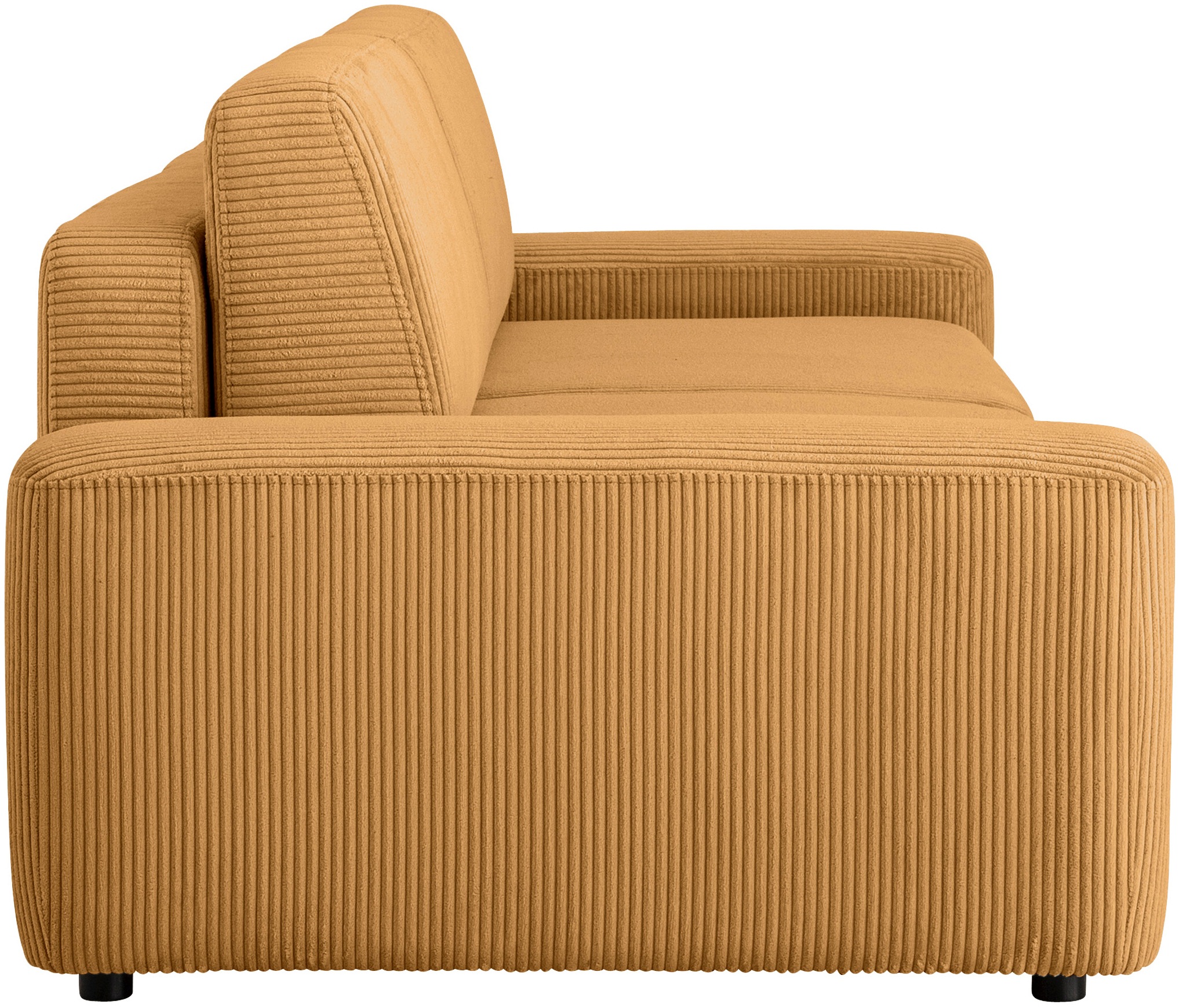 INOSIGN 3-Sitzer »TORGE (257cm), Sofa,Schlafsofa in Cord, Samtvelours, Struktur fein«, rundes Design, Schlaffunktion u. Bettkasten, Liegefläche: 135/200 cm