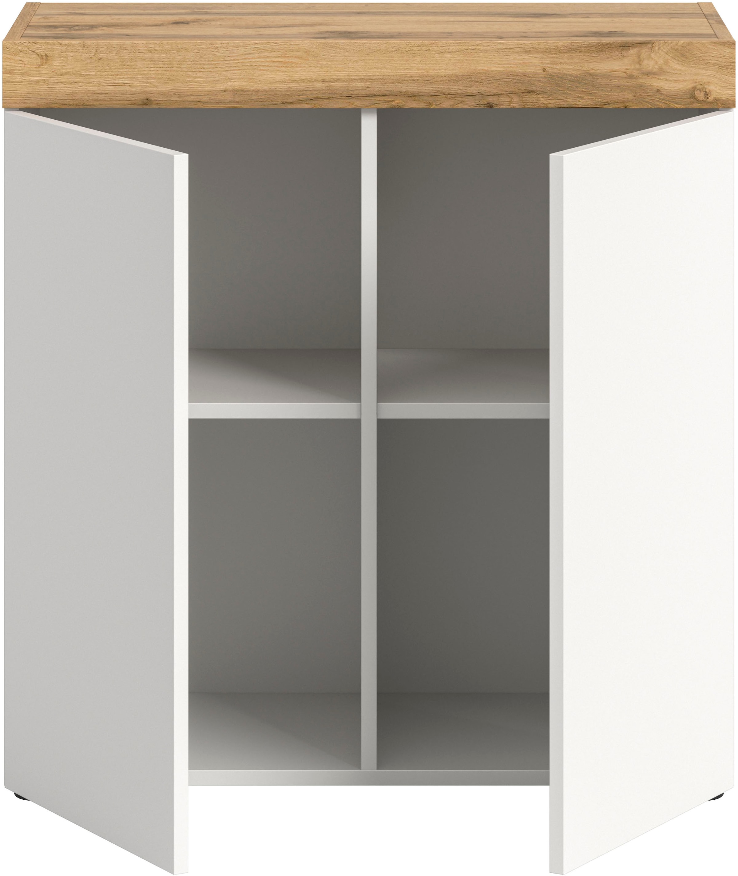 GOODproduct Kommode »MAMBO, Breite 77cm, 2 Türen, 4 Fächer, push-2-open« 2 farbige Ausführung, in verschiedenen Farben erhältlich, 1 Stk. tlg. Kommode, Anrichte, Wohnzimmer, Schlafzimmer