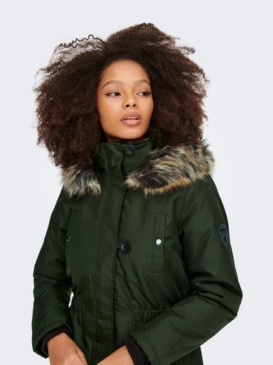 ONLY Parka »ONLIRIS FUR WINTER PARKA OTW CC«, mit Kapuze, mit Kapuze