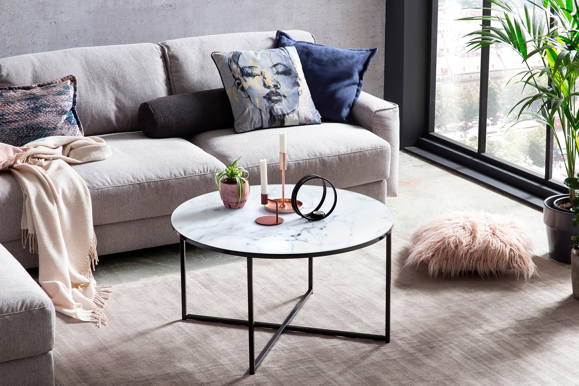 Image of SalesFever Couchtisch "Caorle Coffeetable im eleganten Stil" Elegantes Design mit Marmoroptik-Tischplatte