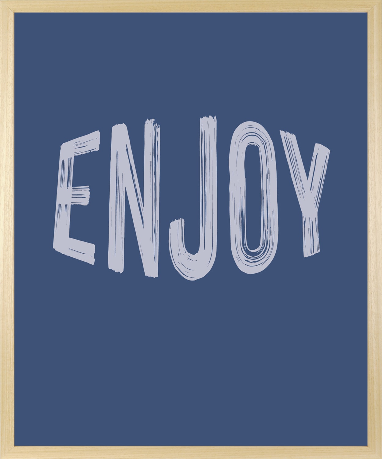Image of s.Oliver Bild mit Rahmen "Enjoy" Kunst Modern Motivationsbilder Schriftzug Schriftzüge 1 Stk. tlg. HD Premium Posterdruck mit Echtholzrahmen