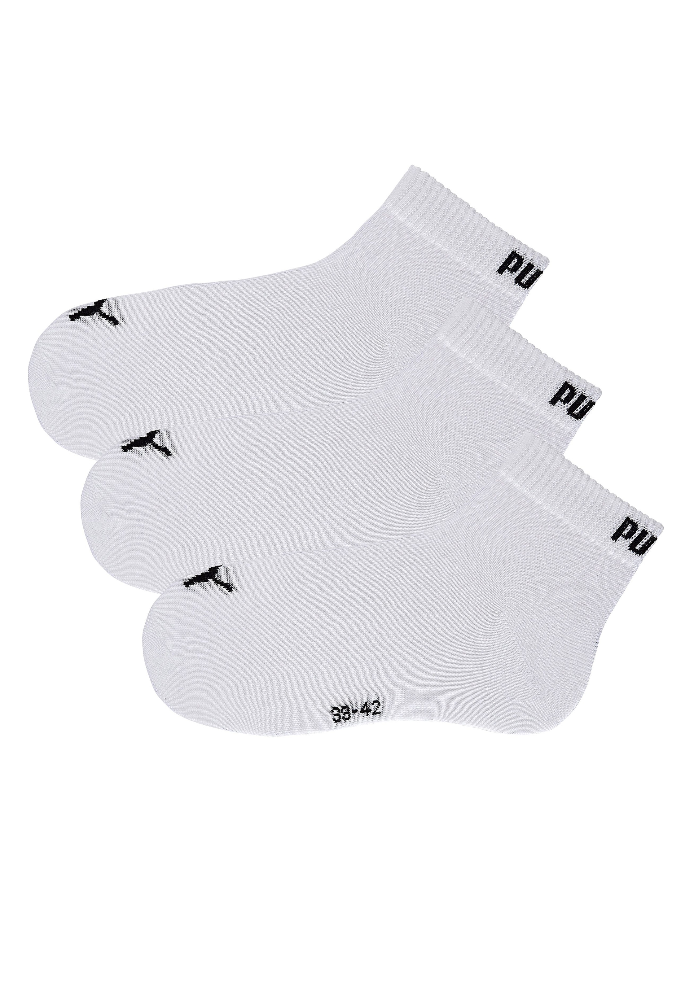 PUMA Kurzsocken, (3er-Pack), mit Rippbündchen