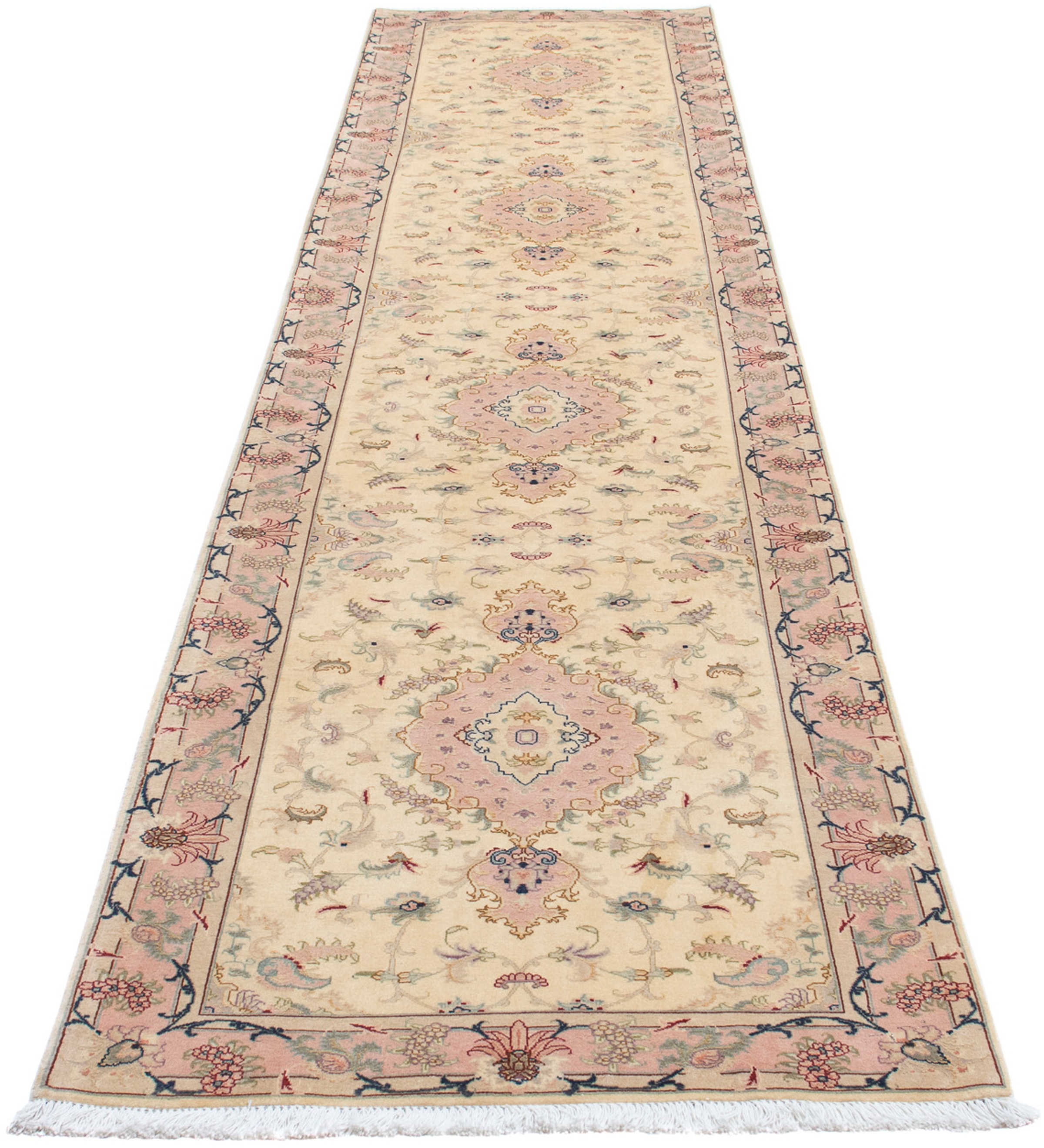 Image of morgenland Orientteppich »Perser - Täbriz - Royal - 397 x 86 cm - beige«, rechteckig, 7 mm Höhe, Wohnzimmer, Handgeknüpft, Einzelstück mit Zertifikat bei Ackermann Versand Schweiz