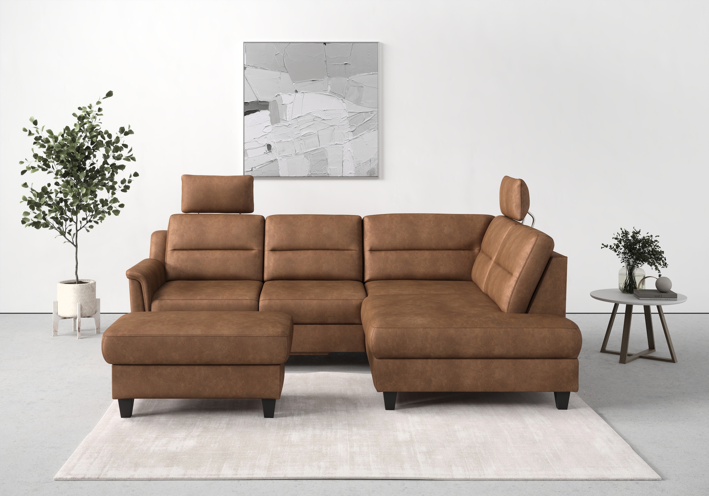 sit&more Stauraumhocker »Farö«, mit Stauraum und Federkern und wengefarbenen Füssen