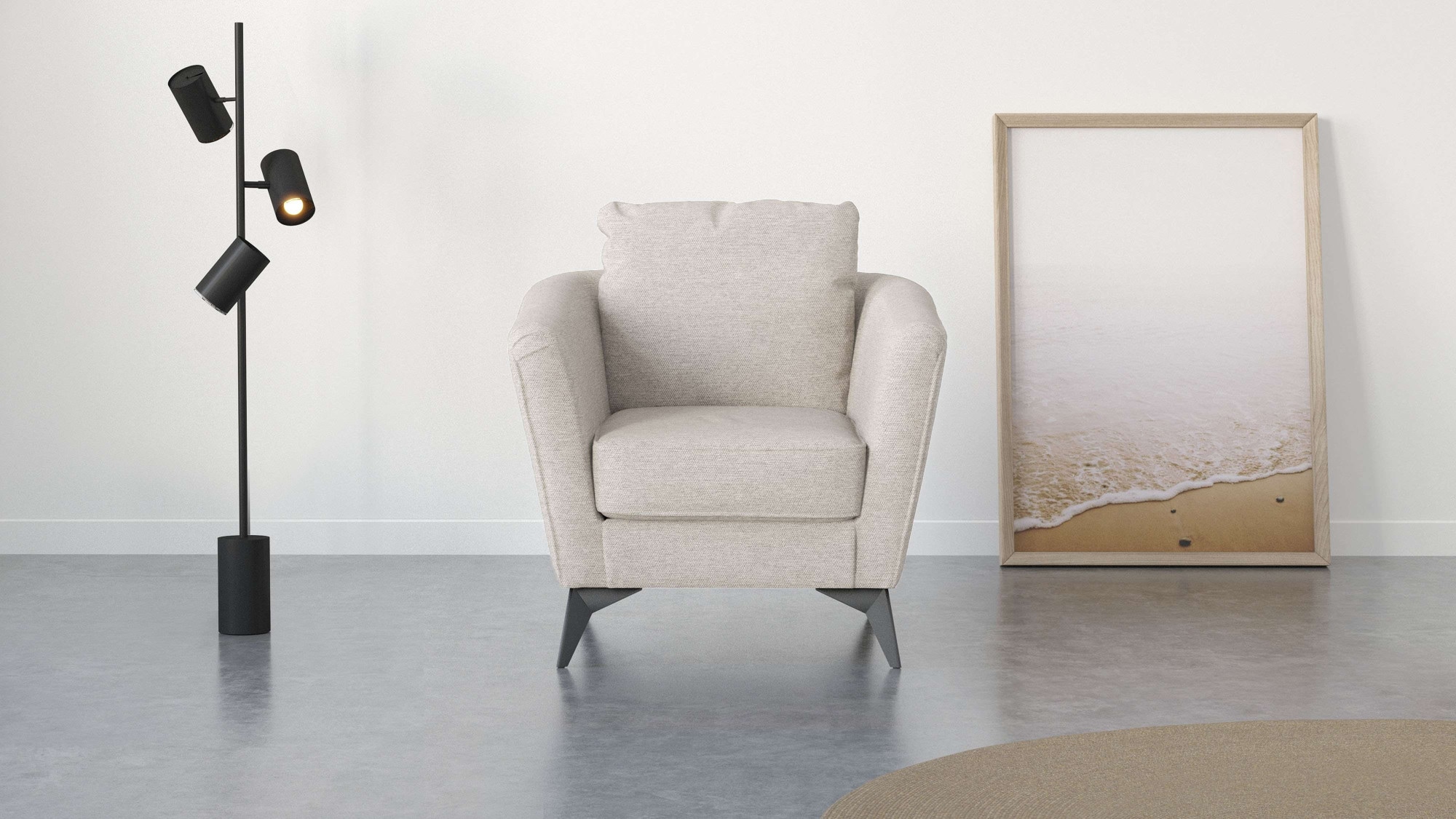 Places of Style Cocktailsessel »MATTHEW Sessel, Masse B/T/H: 83/85/88 cm«, modern, mit Rückenkissen