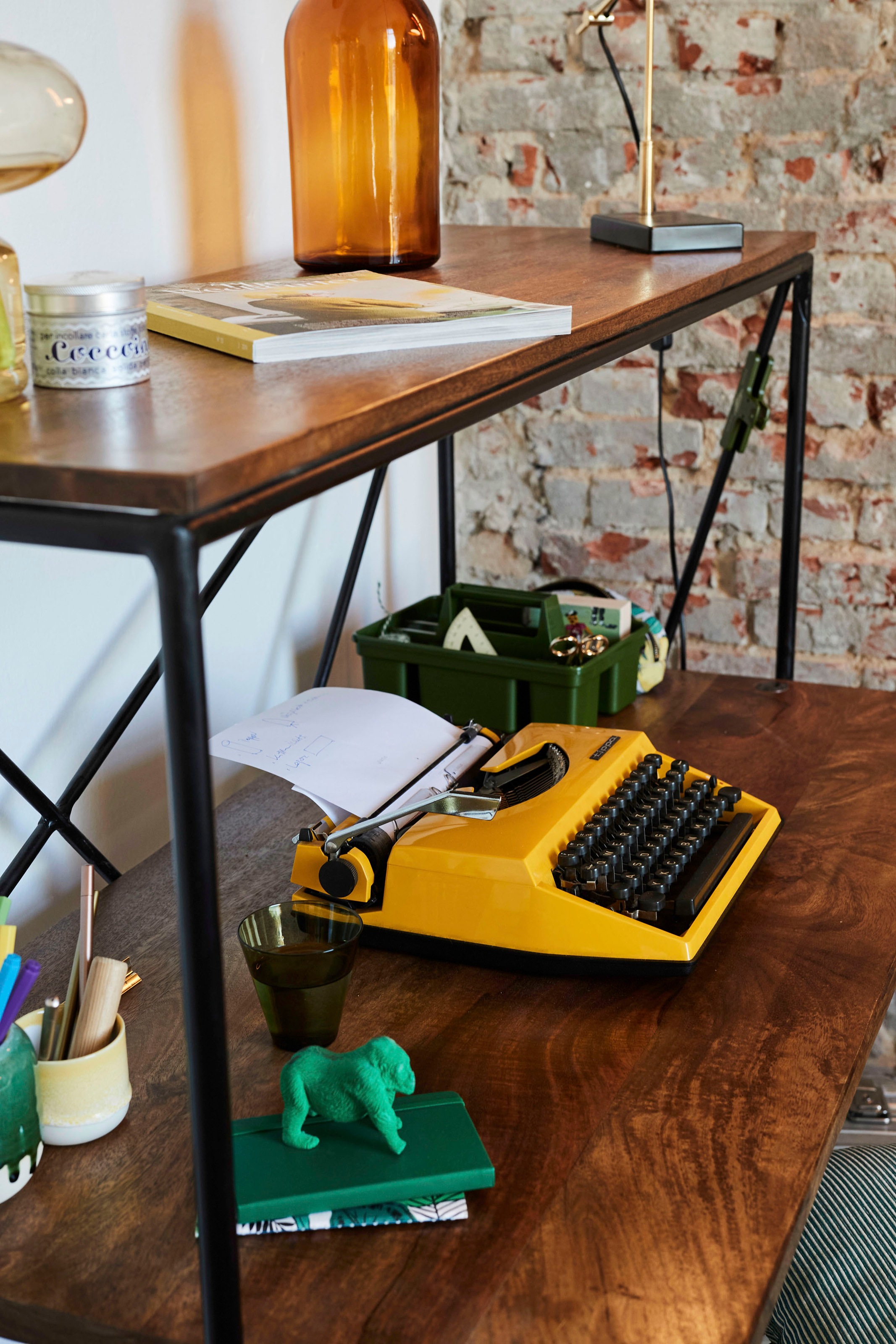 SIT Sekretär »T-NEST SHELF OFFICE LOW« mittelhohes, offenes Sekretärregal, aus Mangoholz und Metall