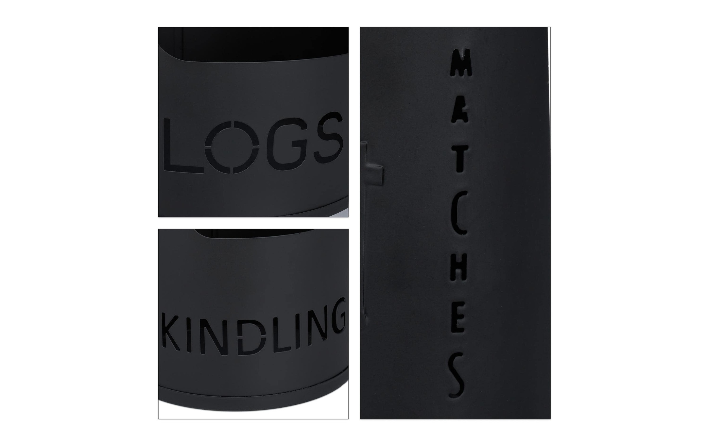 relaxdays Étagère pour bois de cheminée Set, 3 cuis tlg.