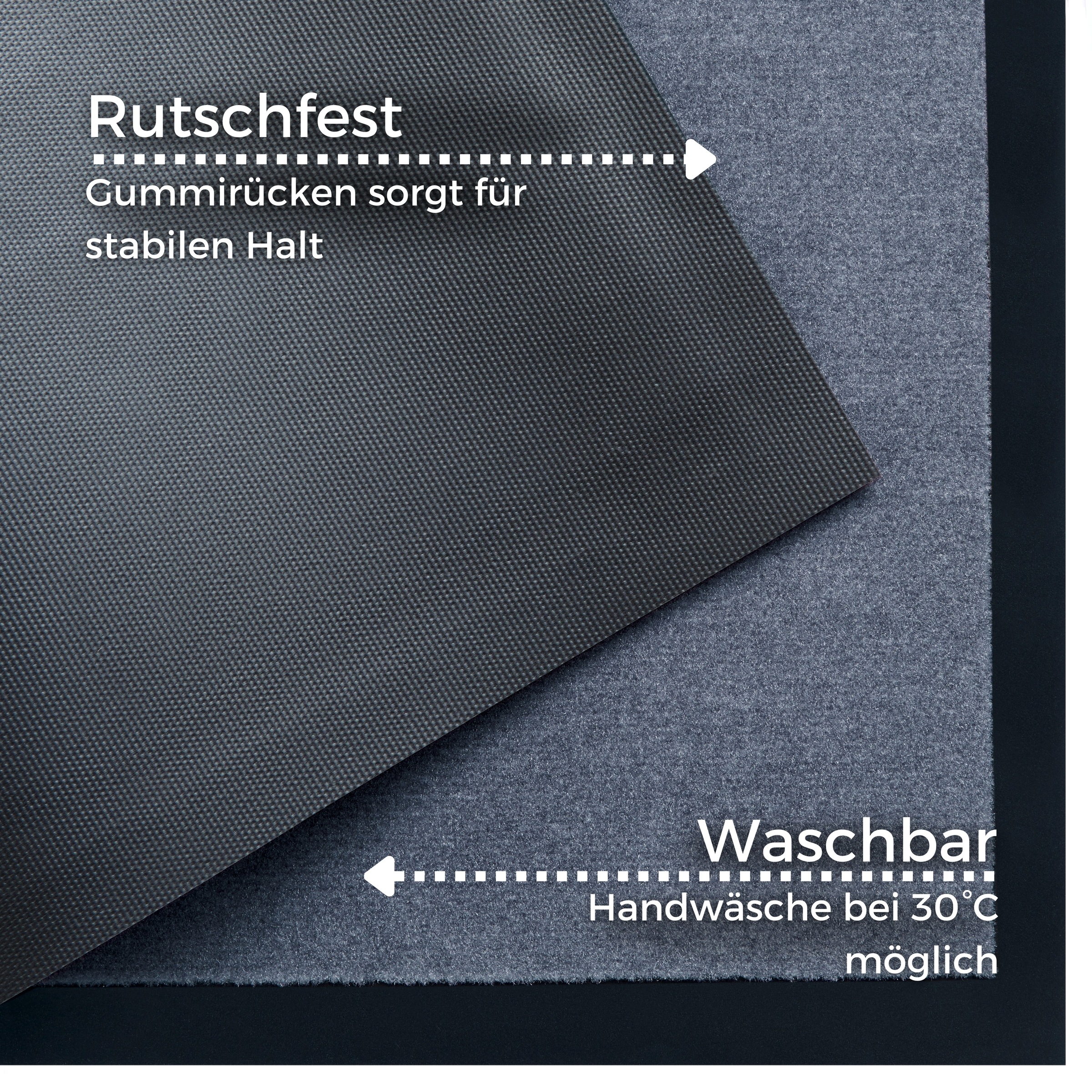 my home Fussmatte »Magne«, rechteckig, 5 mm Höhe, Schmutzfangmatte, Türmatte, In- und Outdoor, Schrift, Läufer, waschbar