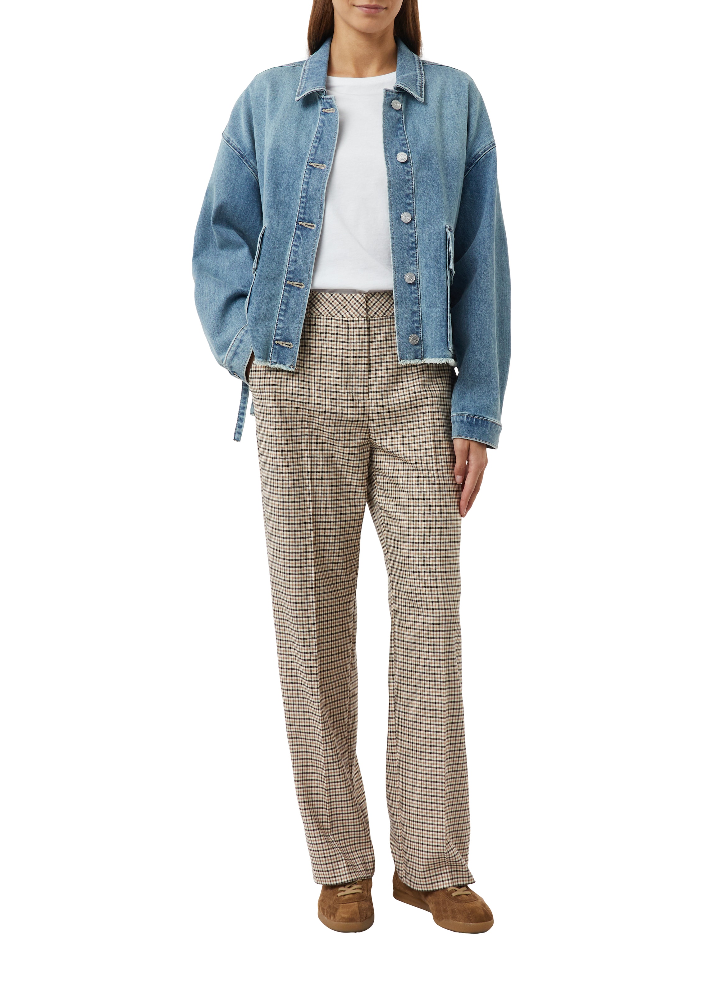 Comma Pantalon en tissu  avec motif à carreaux