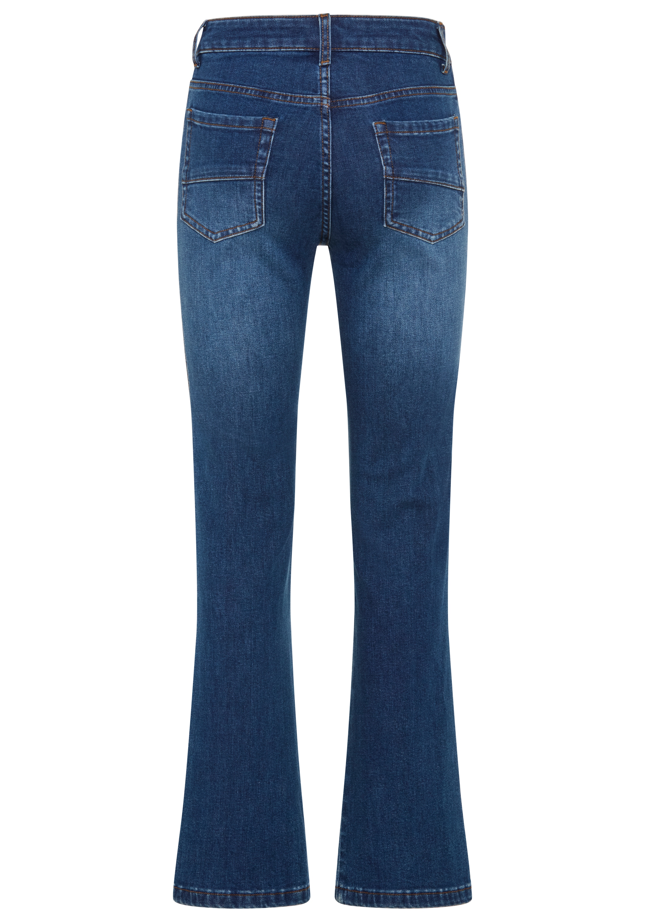 KangaROOS Weite Jeans mit Reissverschluss und Knopf, normale Leibhöhe, lange Schnittform