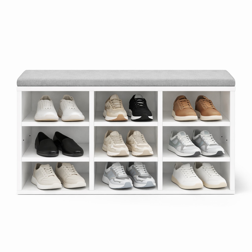 GOODproduct Schuhbank »Schuchschrank 80,  Schuhregal, Schuhtruhe, Schuhkommode, Sitzbank« mit bequemer, abnehmbarer Sitzauflage