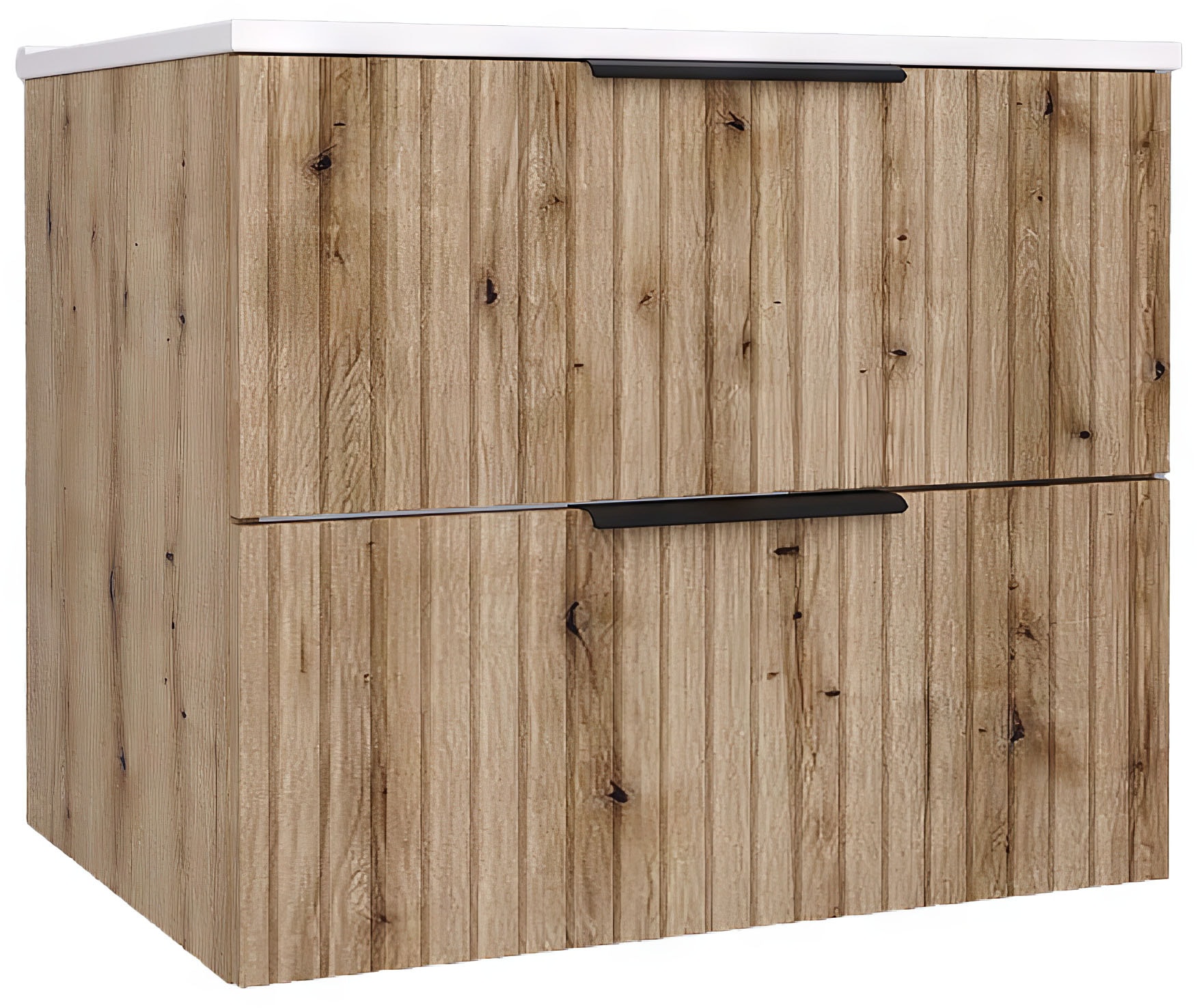 welltime Waschtisch »TIBU mit Waschbecken. 2 Schubladen. 2 Breiten (60/80cm) und 4 Farben« Badschrank mit Waschbecken, Softclose, Masse B/H/T: 61/53/47 cm