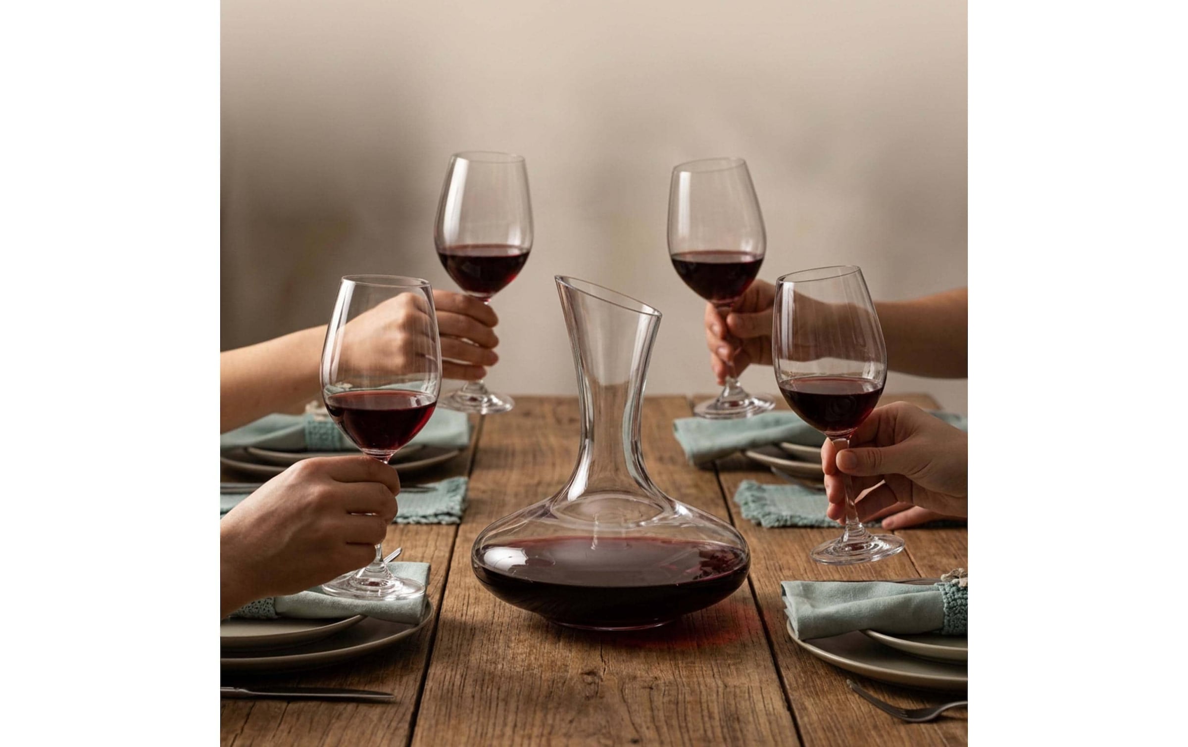 relaxdays Rotweinglas »mit Karaffe 330 ml, 1 Stück« Spülmaschinenfest