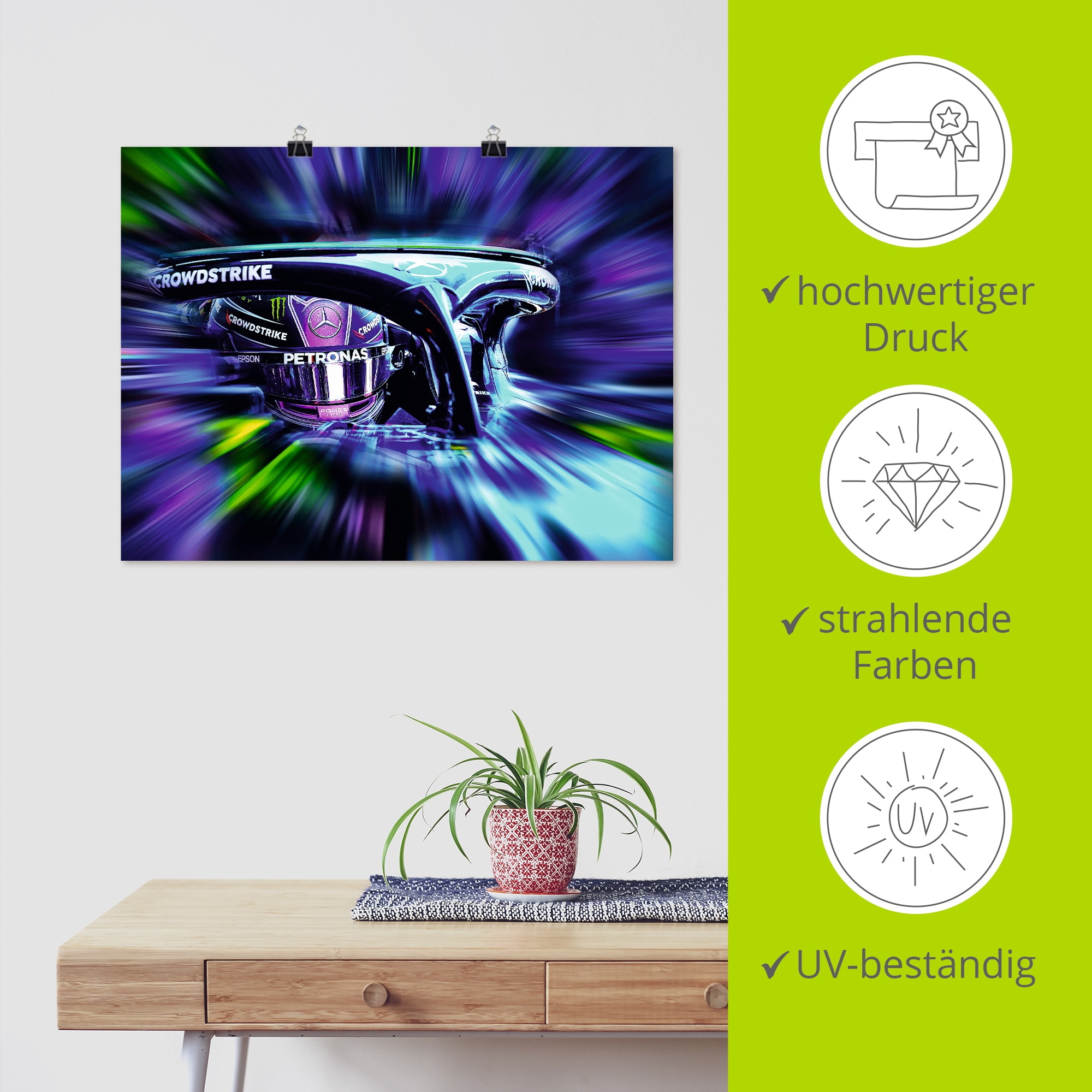 Artland Fresque murale »LH44 - Hamilton in kreativen Farben« 1 cuis tlg. als Alubild, Leinwandbild, Poster, Wandaufkleber in verschied. Grössen