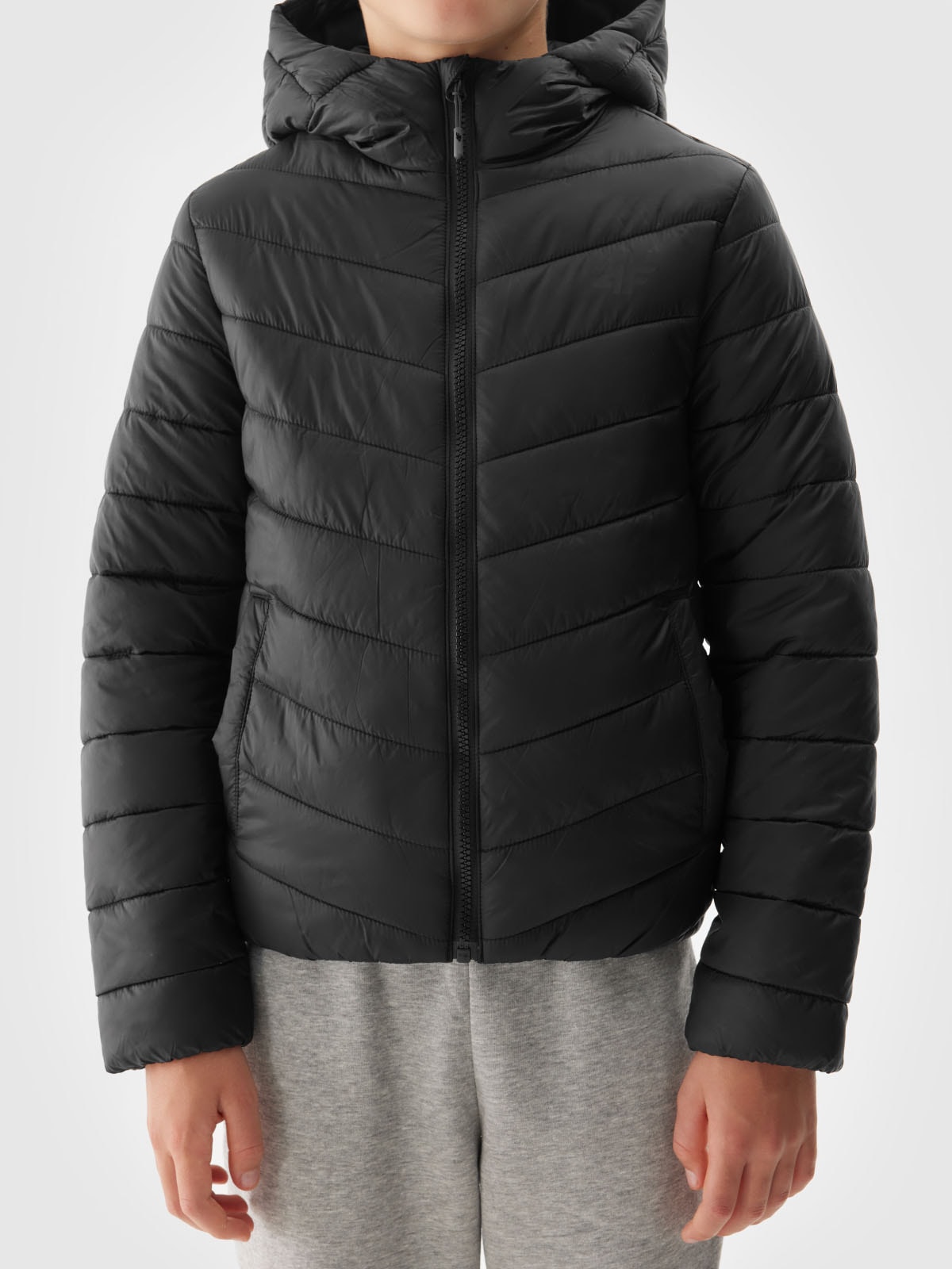 4F Steppjacke, mit Kapuze