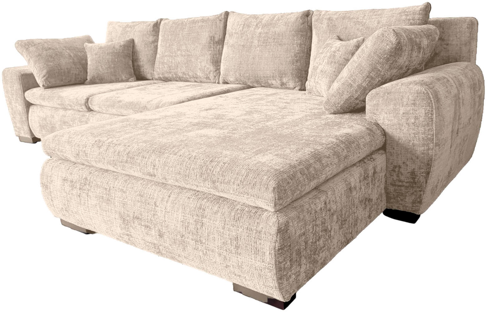 Home affaire Ecksofa »Cara Mia L-Form, B: 325 cm - OTTO. Verlässliche Qualität.« mit 4 Zierkissen, optional Bettfunktion & Bettkasten