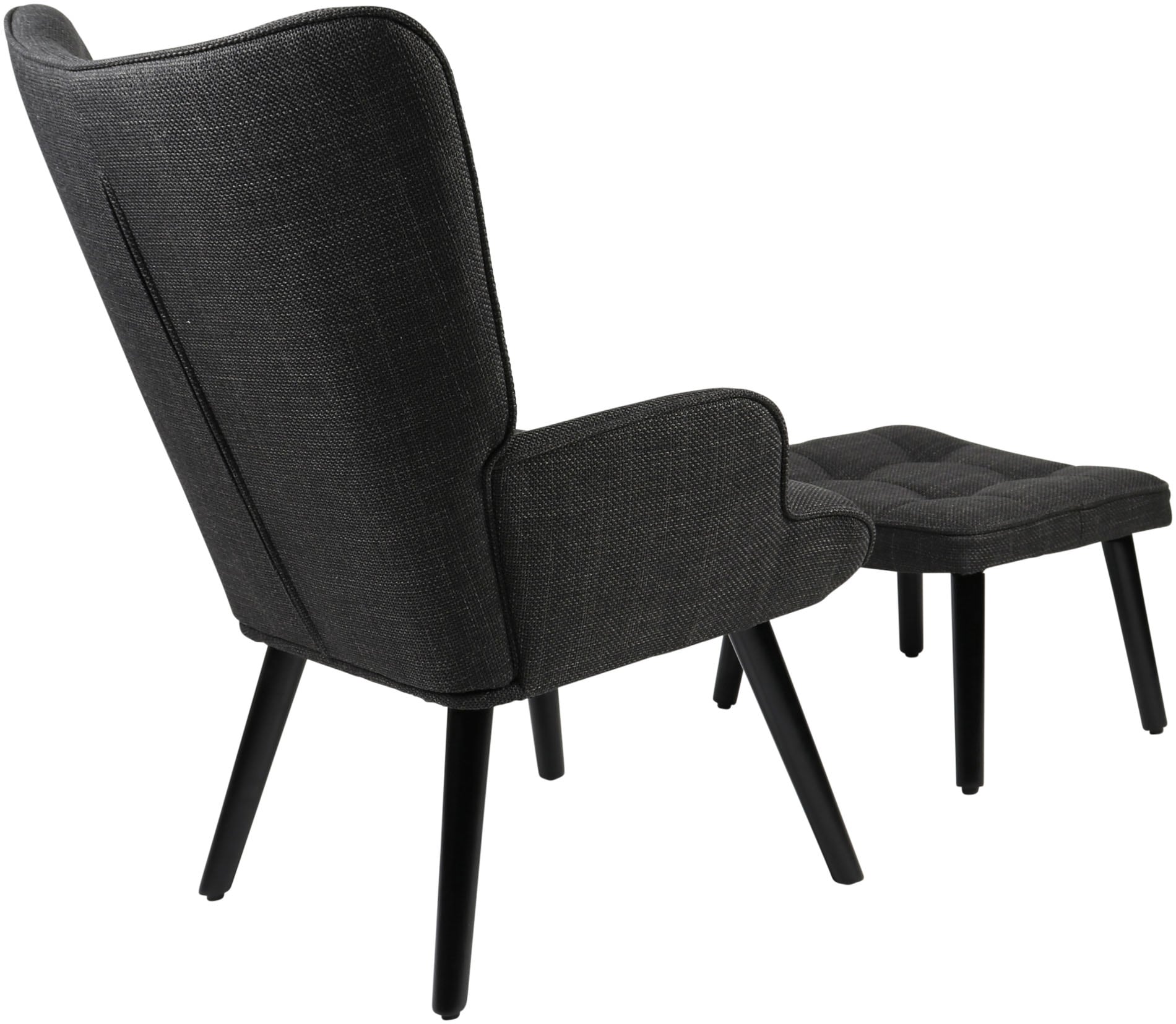 HELA Loungesessel »PAROS«, (Set, 2 St., Sessel mit Hocker), Sessel mit Hocker;Loungesessel;4-Fuss Massiv;Webstoff;Armlehnen