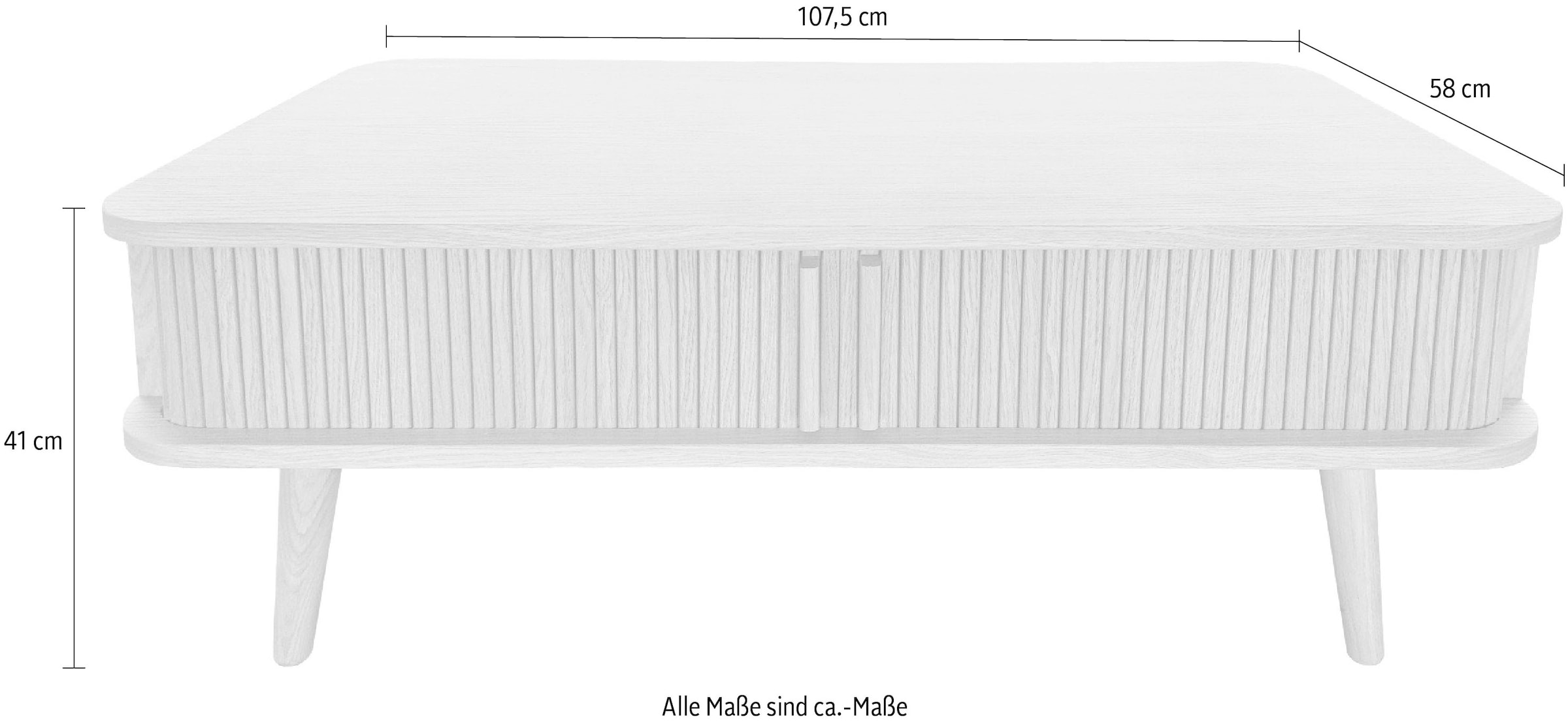 Woodman Couchtisch »Rove«, besonderes Design, teilmassiv, Breite 107 cm