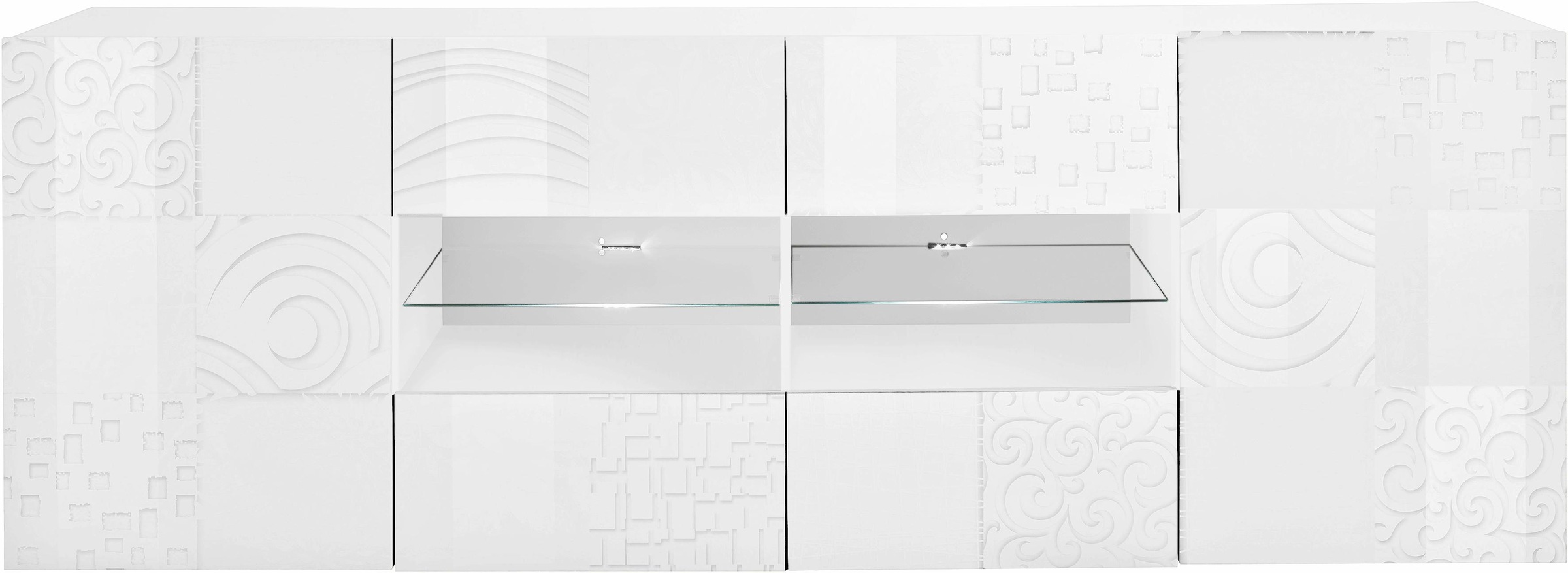 INOSIGN Sideboard »Miro«, Breite 241 cm mit dekorativem Siebdruck