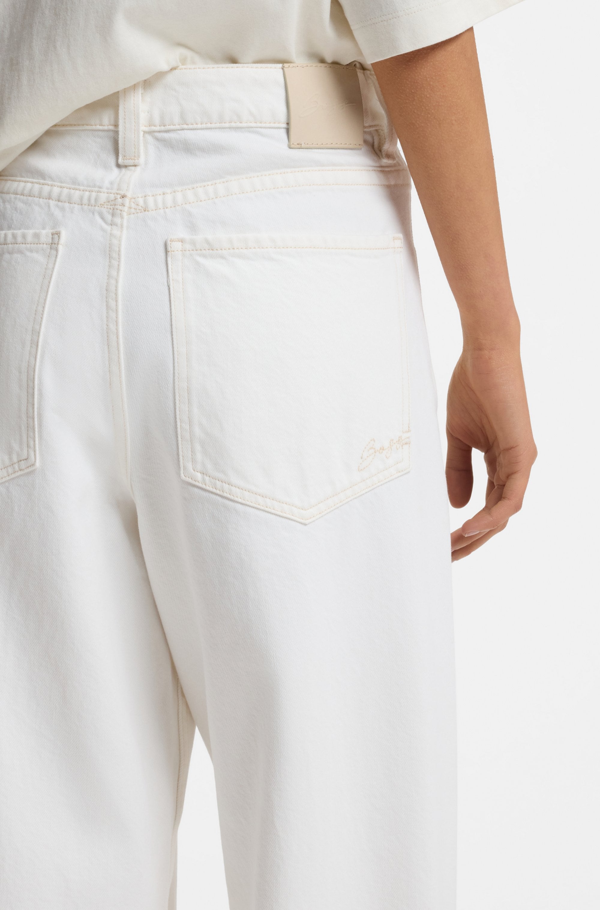 BOSS ORANGE Jeans Relax-fit »SLOUCHY MR 2.0 Premium Damenmode« Wide Leg avec taille moyenne, denim rigide
