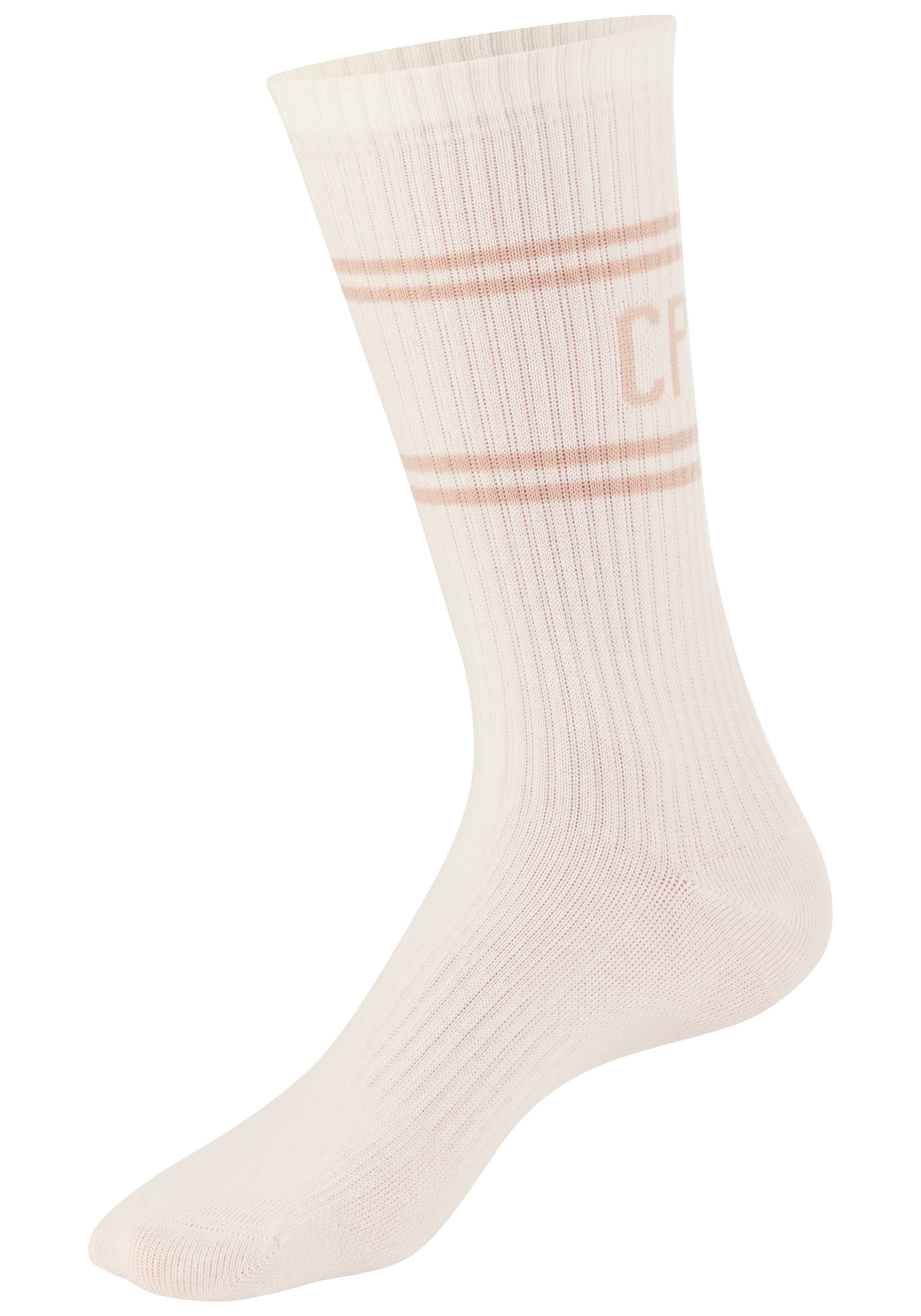 Copenhagen Studios Langsocken, (Packung, 2 Paar), mit Pikeé-Struktur unter der Sohle
