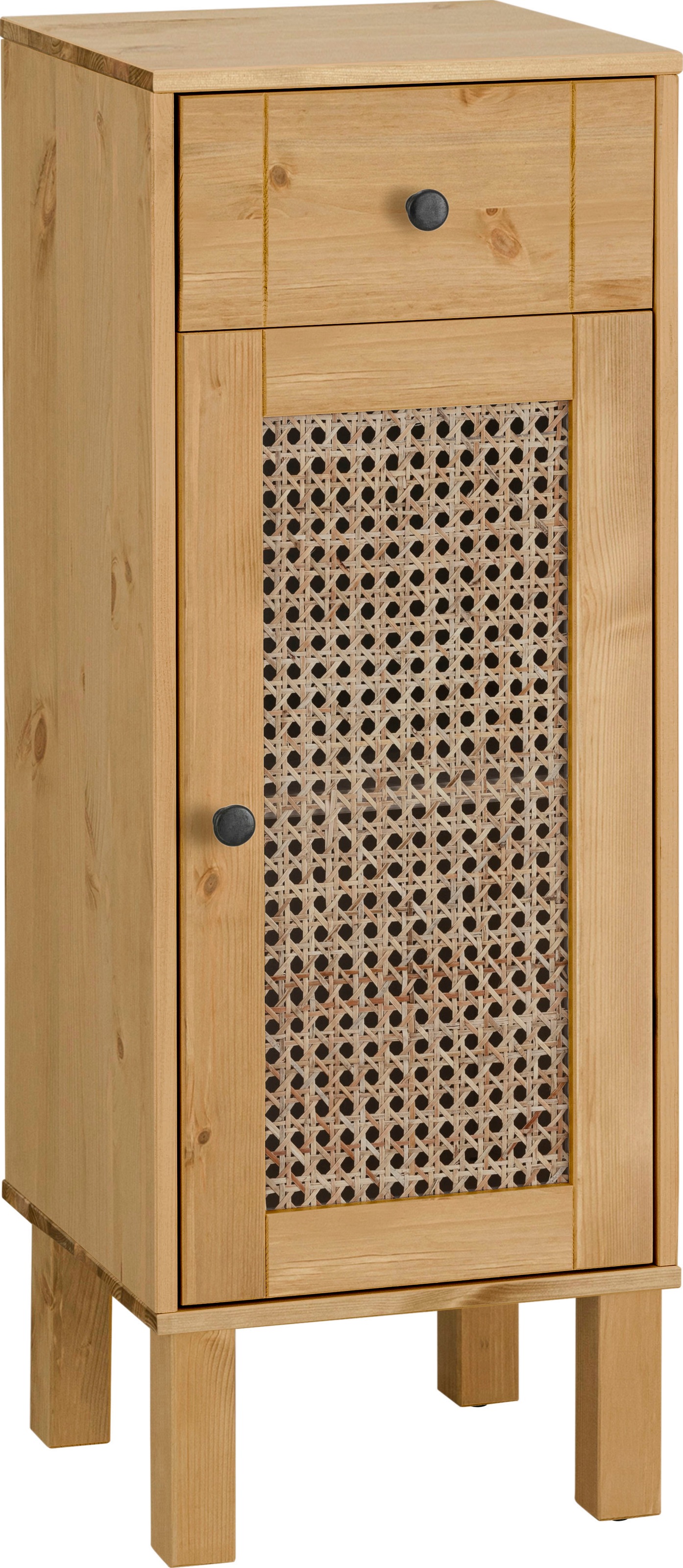 Image of Home affaire Unterschrank »Roan«, aus Kiefer massiv mit Rattan-Einsatz, Breite 32 cm bei Ackermann Versand Schweiz