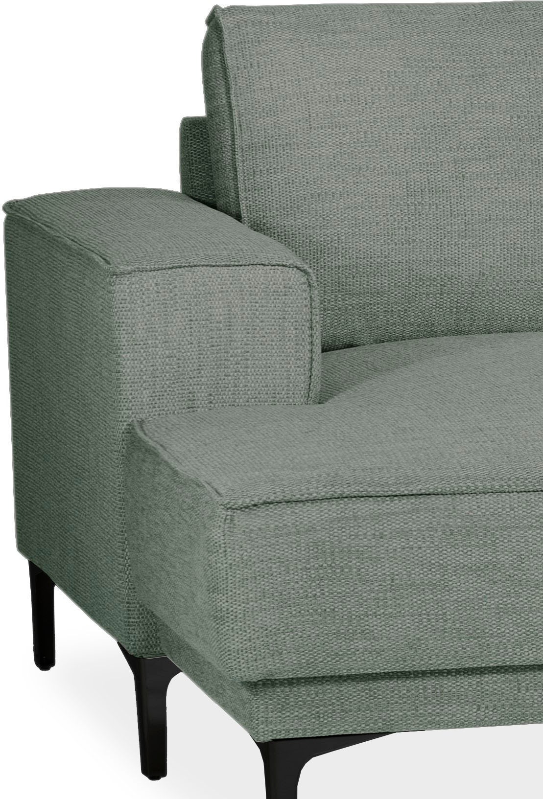 Places of Style Wohnlandschaft »XXL Sofa Oland, Struktur, Flachgewebe, Luxus-Microfaser, Boucle«, U-Form, 345 cm, Wellenunterfederung, Skandi-Design, Metallfüsse