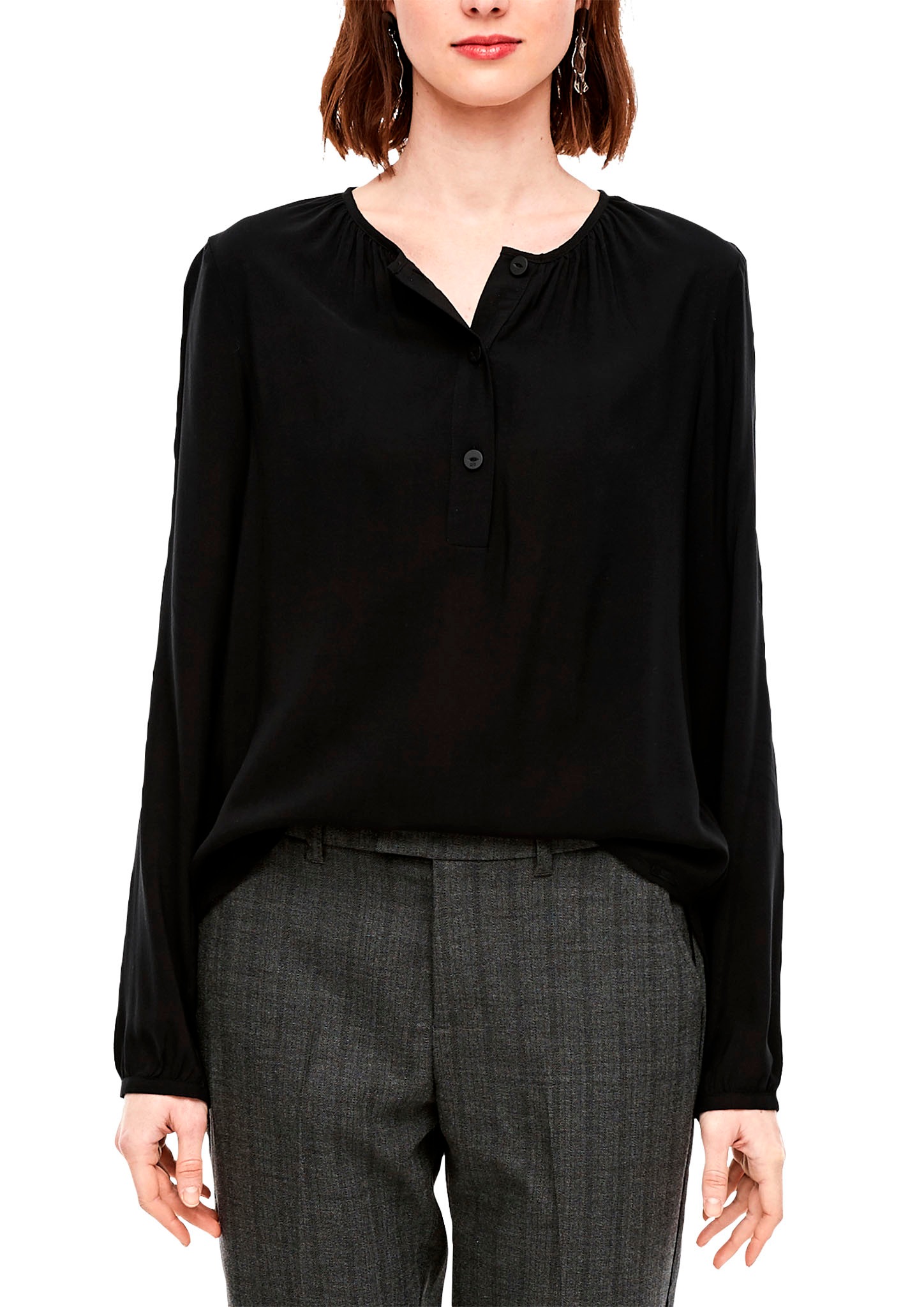 Image of Q/S by s.Oliver Schlupfbluse, mit Rundhalsausschnitt und modischen Zierfalten bei Ackermann Versand Schweiz