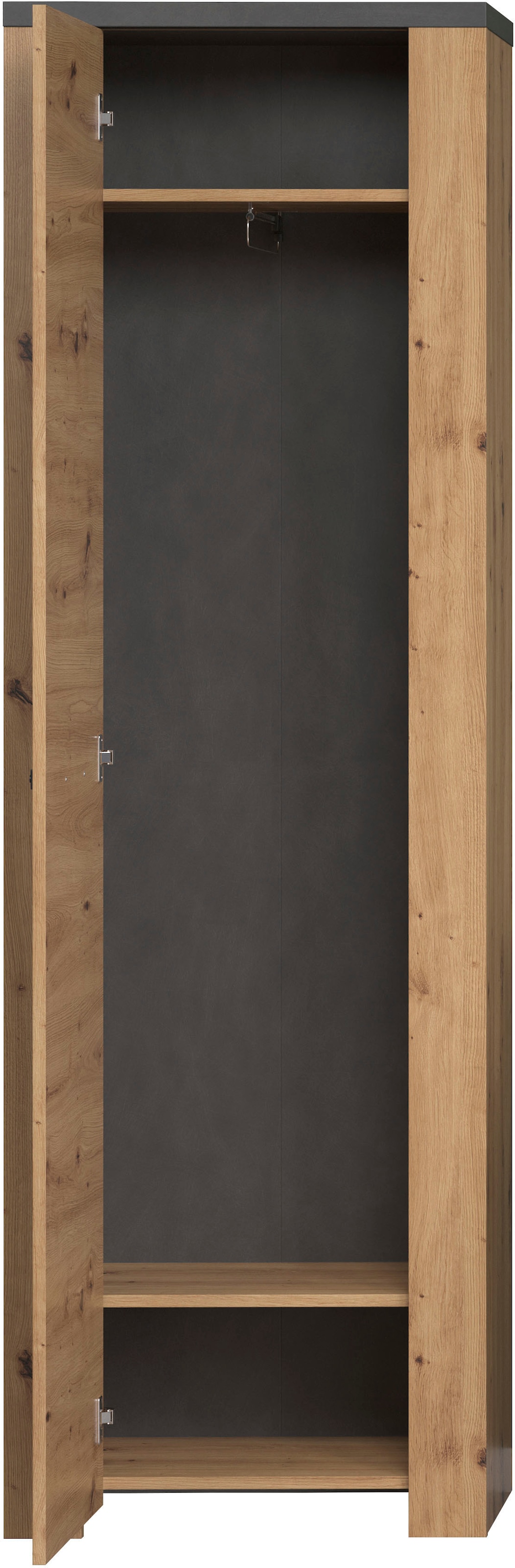Home affaire Garderobenschrank »Ambres Inkl. ausziehbarer Kleiderstange« 1 Stk. tlg. Garderobenpaneel mit Ablage & Haken - (B/T/H) 62/26/199 cm