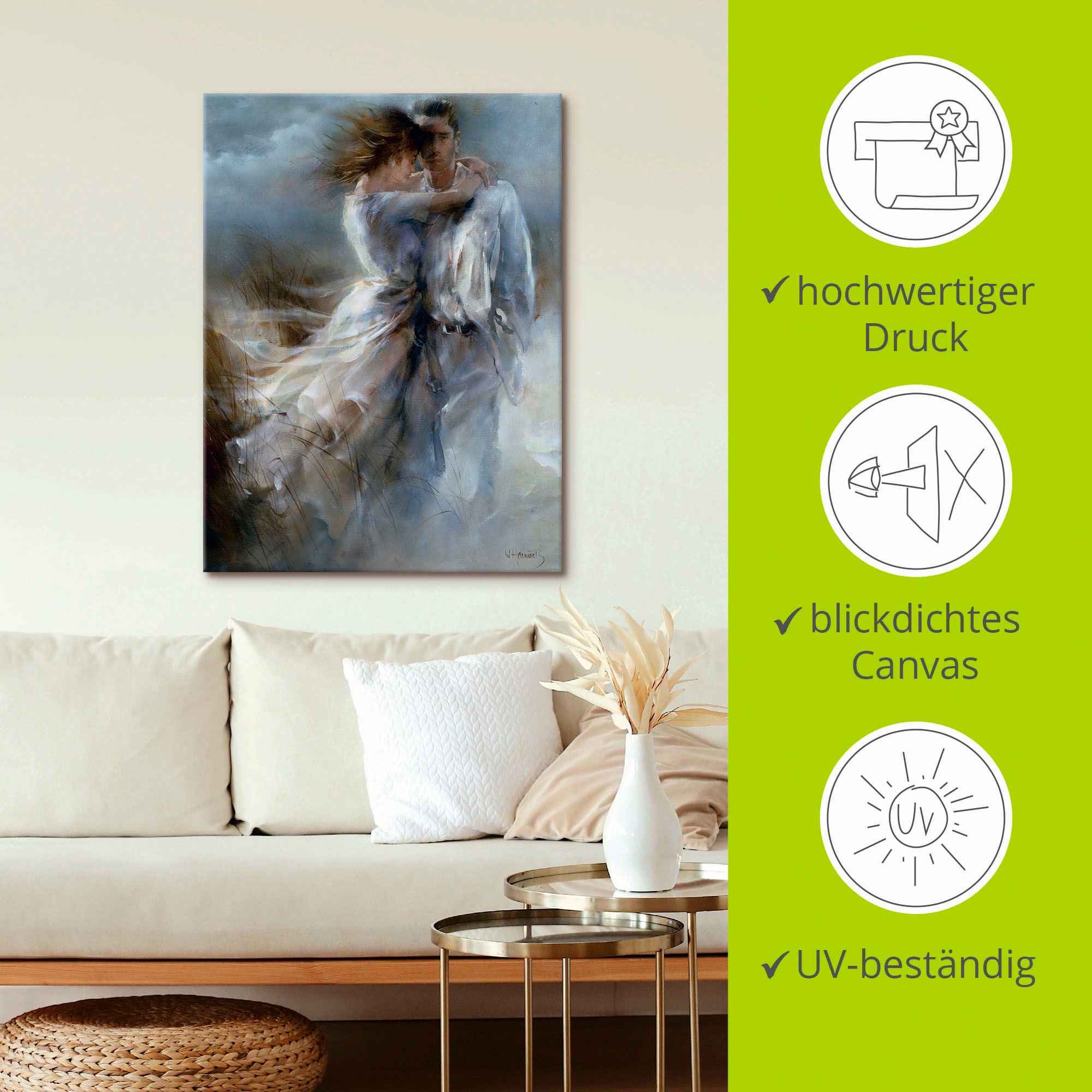 Artland Leinwandbild »Private Bekanntgabe« Paar 1 Stk. tlg. auf Holzrahmen gespannt