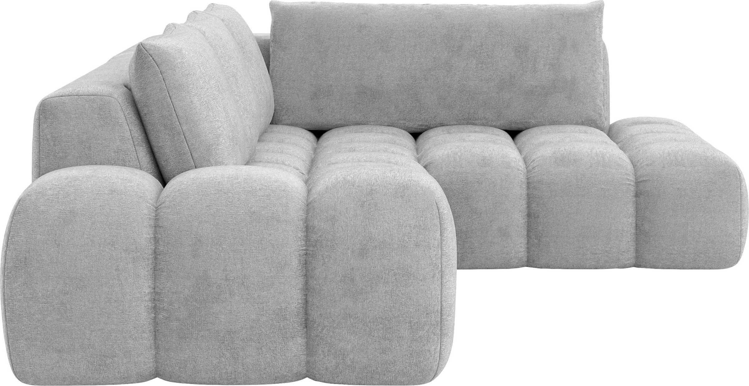 INOSIGN Ecksofa »AZITA Designsofa, elegant und bequem L-Form, Bubble-Optik«, lose Rückenkissen, traumhafte Steppung, Masse B/T/H: 352/210/72 cm