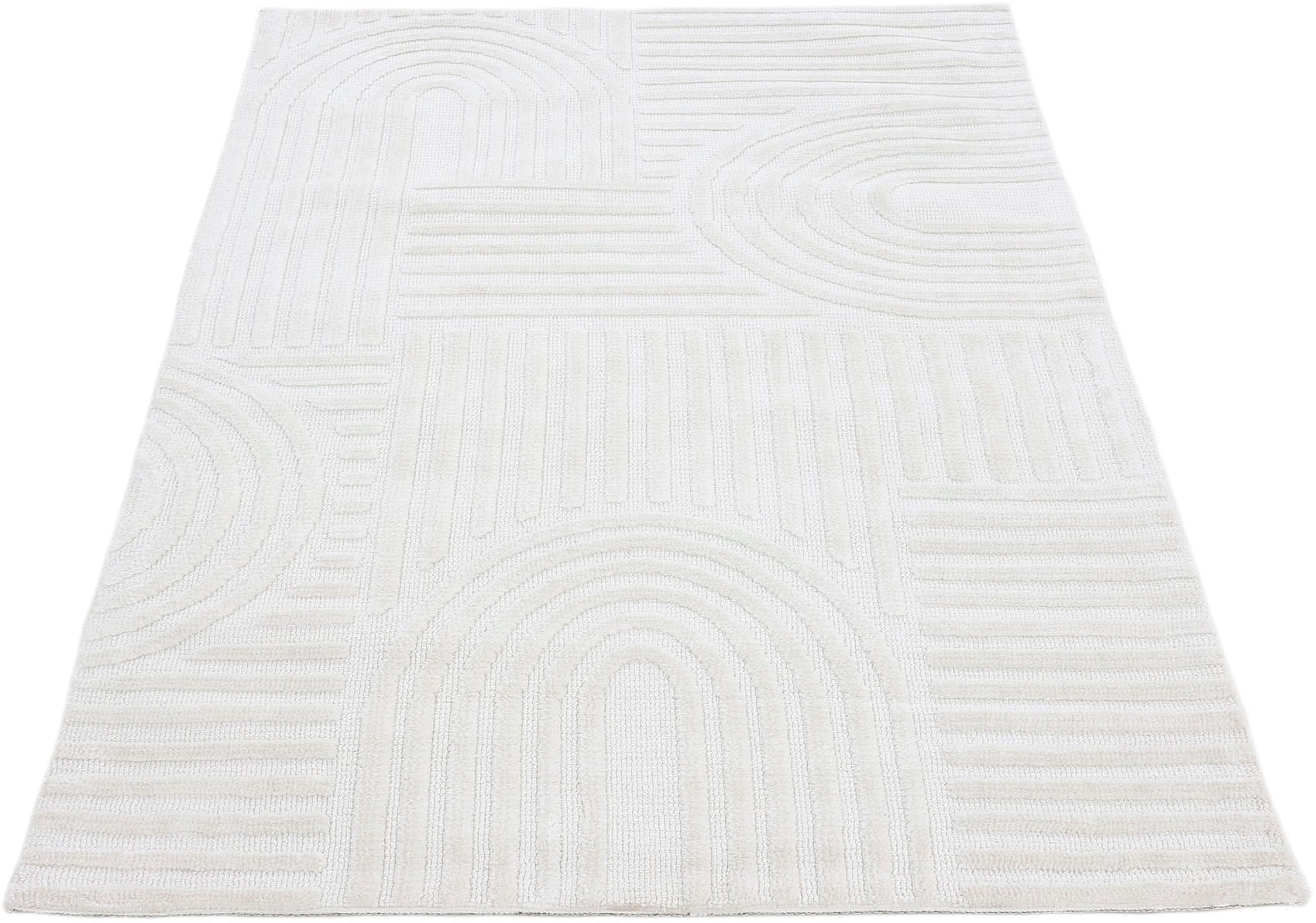 Image of carpetfine Teppich "Holly 4 - Soft Touch Microfaser Teppich" rechteckig 12 mm Höhe Boho Scandi, weiche dichte getuftete Hoch-Tief-Struktur, Wohnzimmer