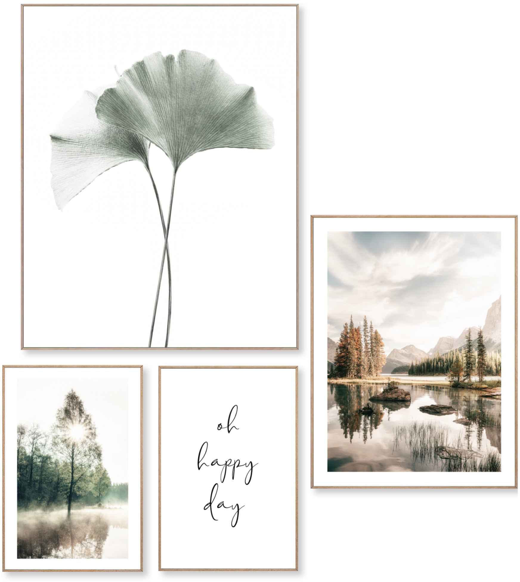 Image of Reinders! Wandbild »Frühling Ginkgo - Sonne - Wald - Happy Day - Bäume«, (4 St.) bei Ackermann Versand Schweiz