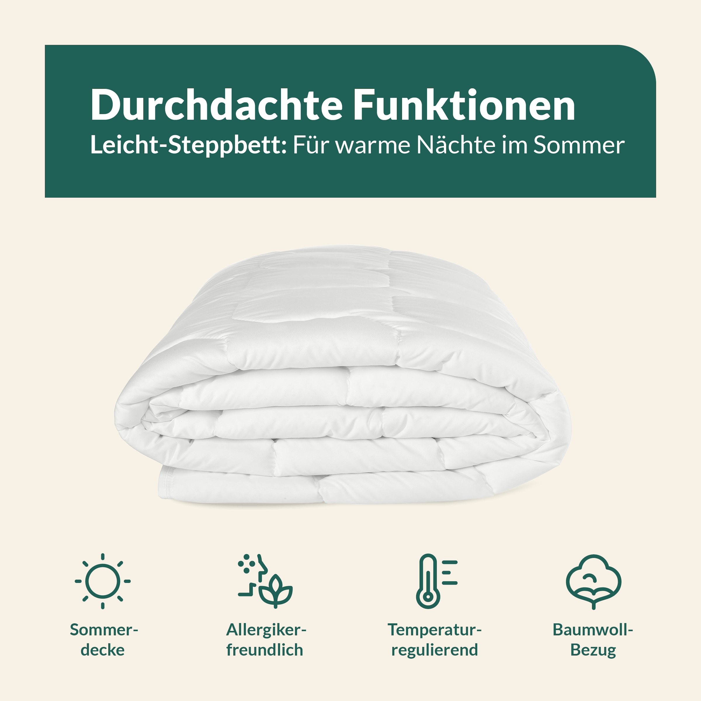 fan Couette en coton »Kansas, Bettdecken für Sommer und Winter, Decke« léger Füllung 100 % coton 1 cuis tlg. Couette 135x200 cm, 155x220 cm et autres tailles, Made in Germany