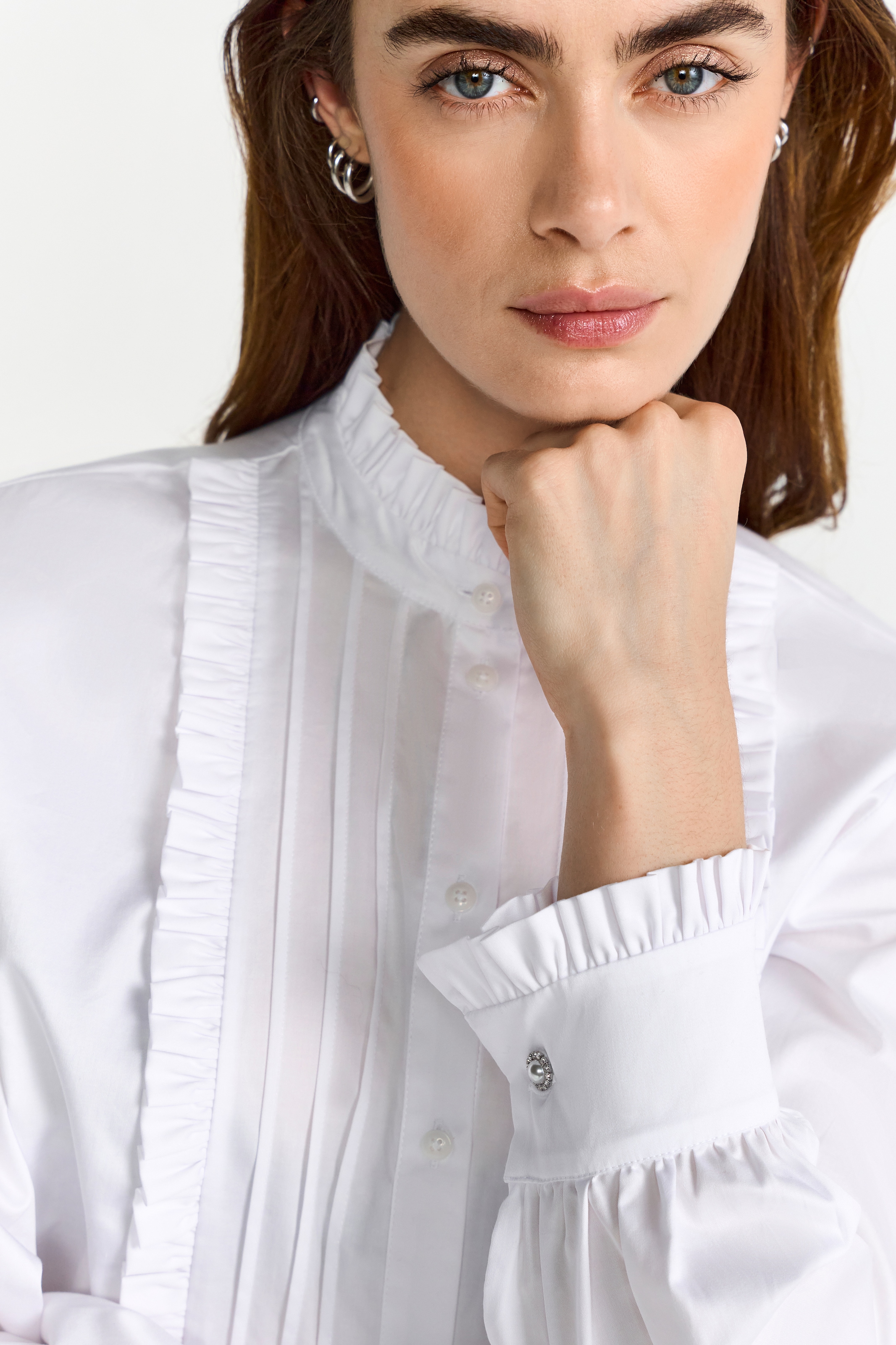 Image of RICHROYAL Langarmbluse mit Rüschendetails, gerader Schnitt