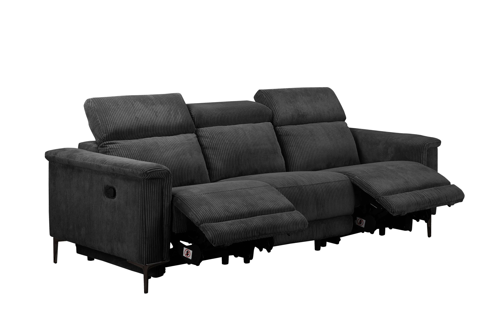 GOODproduct 3-places »LUND Cord, B. 222cm, manuelle/elektrische Relaxfunktion in 2 Sitzen,« USB-C bei elektrischer Ausführung, Kopfteilverstellung