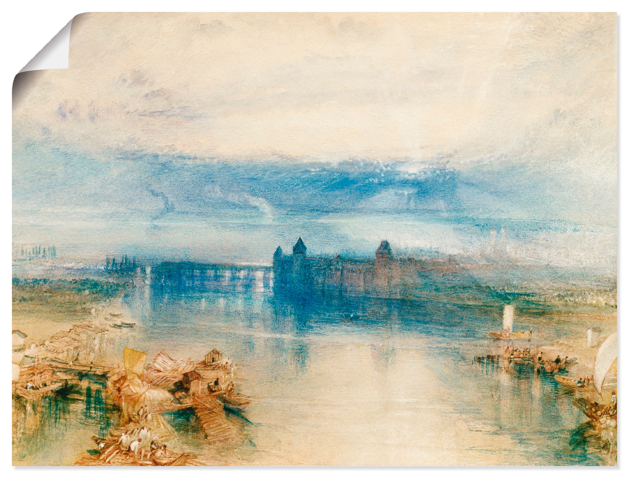 Artland Kunstdruck »Konstanz 1842«, Gewässer, (1 St.), als Leinwandbild, Wandaufkleber oder...