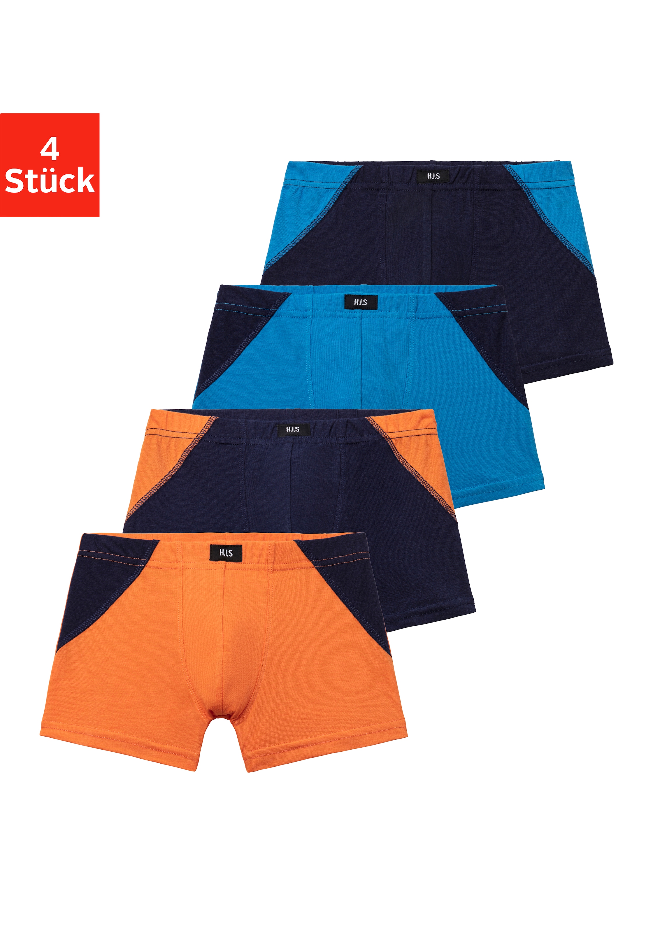Image of H.I.S Boxer "Boxershorts für Jungen" Packung, 4 Stk. mit coolem Colorblocking für einen sportlichen Auftritt
