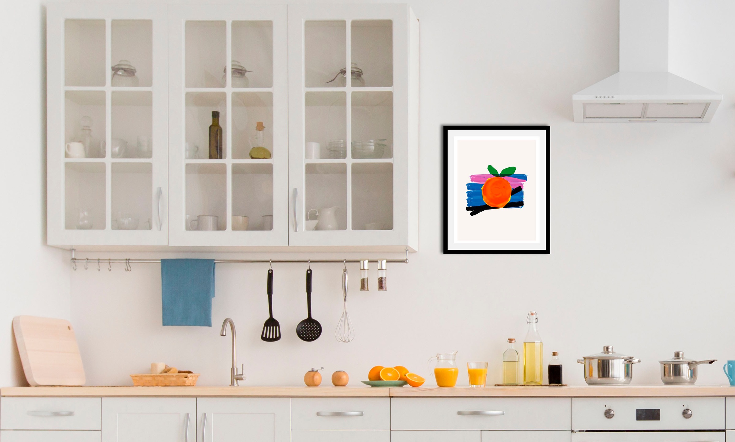 Image of queence Bild "Fips" Abstrakt Essen Kunst Lebensmittel Obst Obst Bilder 1 Stk. tlg. gerahmt