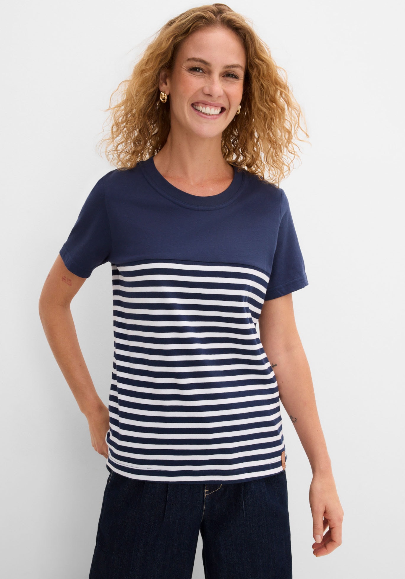 Image of bonprix T-Shirt lockere Passform, Kurzarm-Design, mit Rundhalsausschnitt