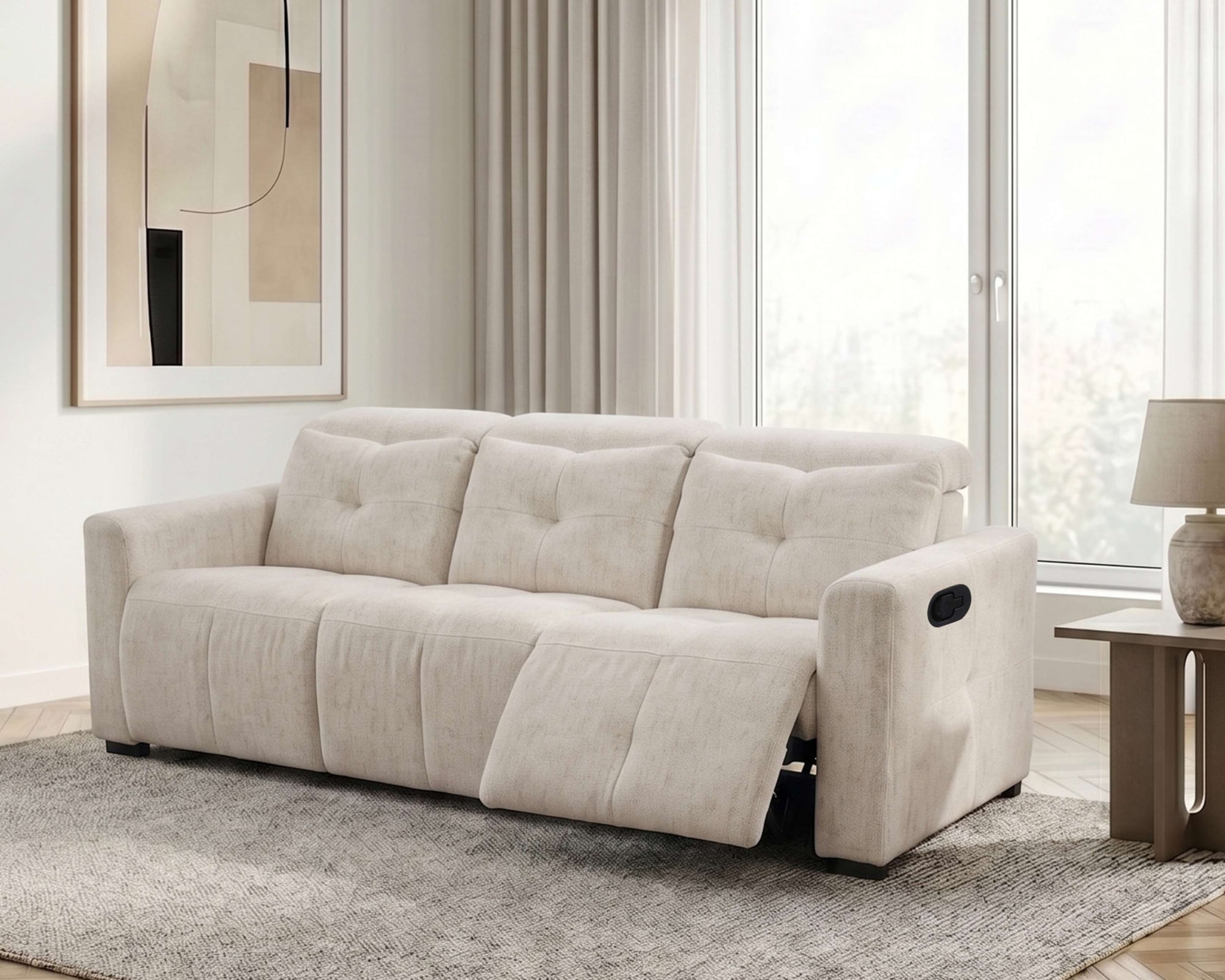 GOODproduct »CAARLA Webstoff, Sofa, 224 cm, man. o. elektr. Relaxfunktion (USB)« mit USB-A und USB-C bei elektrischer Ausführung, Kopfteilverstellung