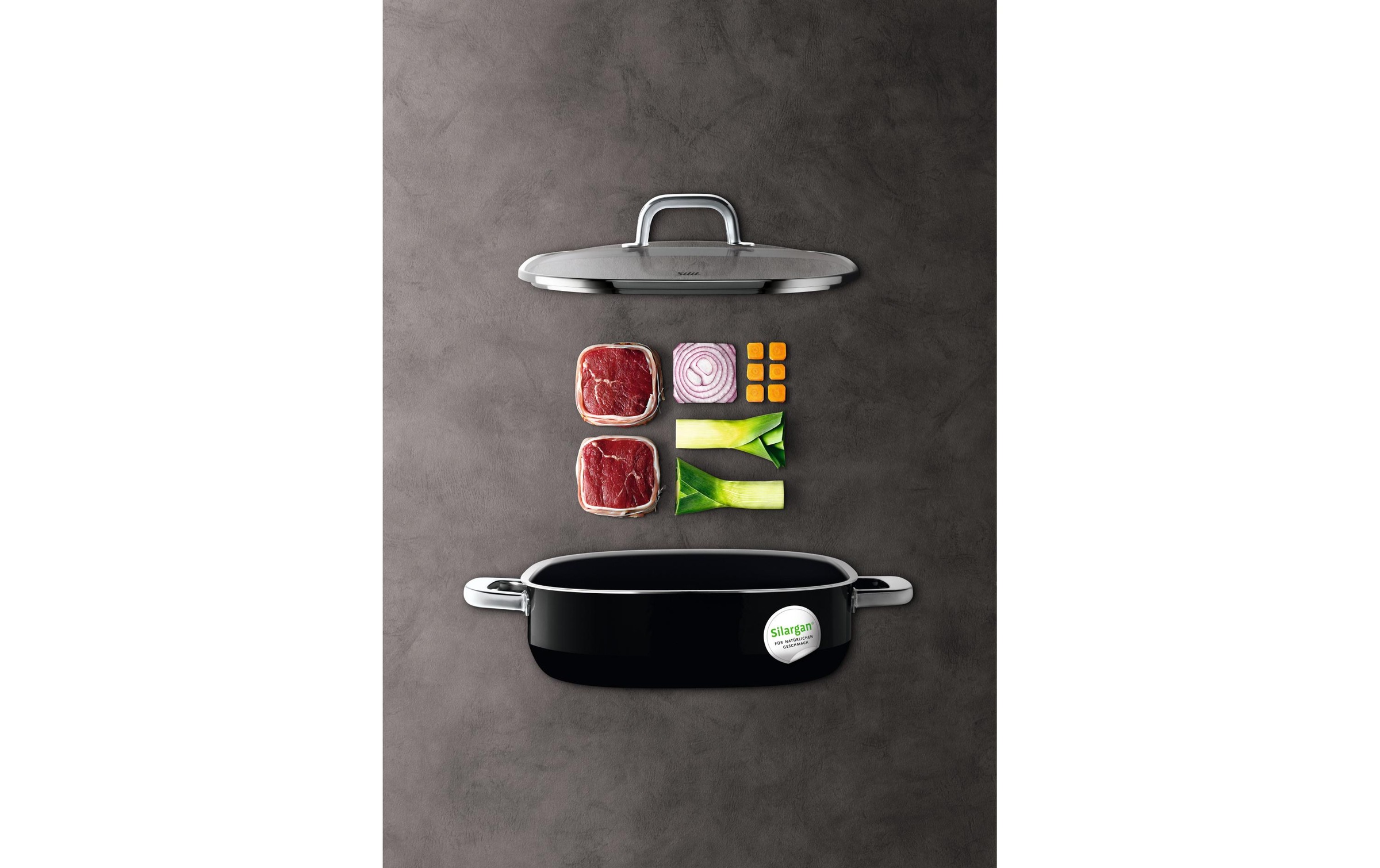 Silit Schmortopf »Quadro Schwarz, 26 cm«, Edelstahl