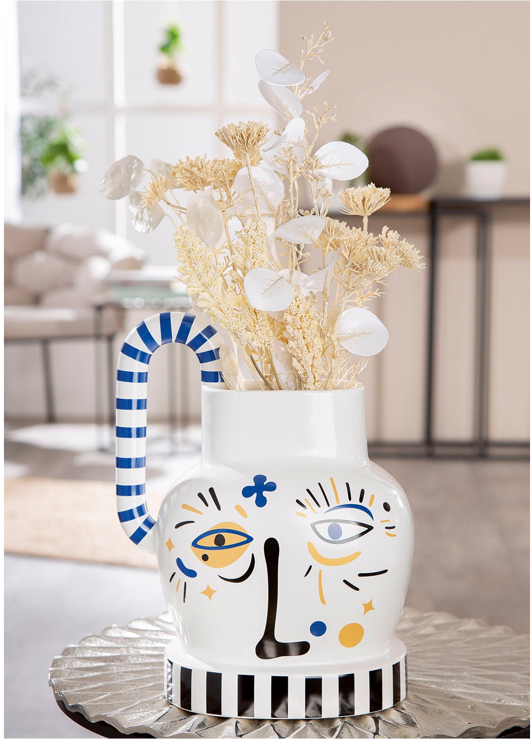 GILDE Tischvase »Henkelvase Fira weiss H. 23 cm«, (1 St.)